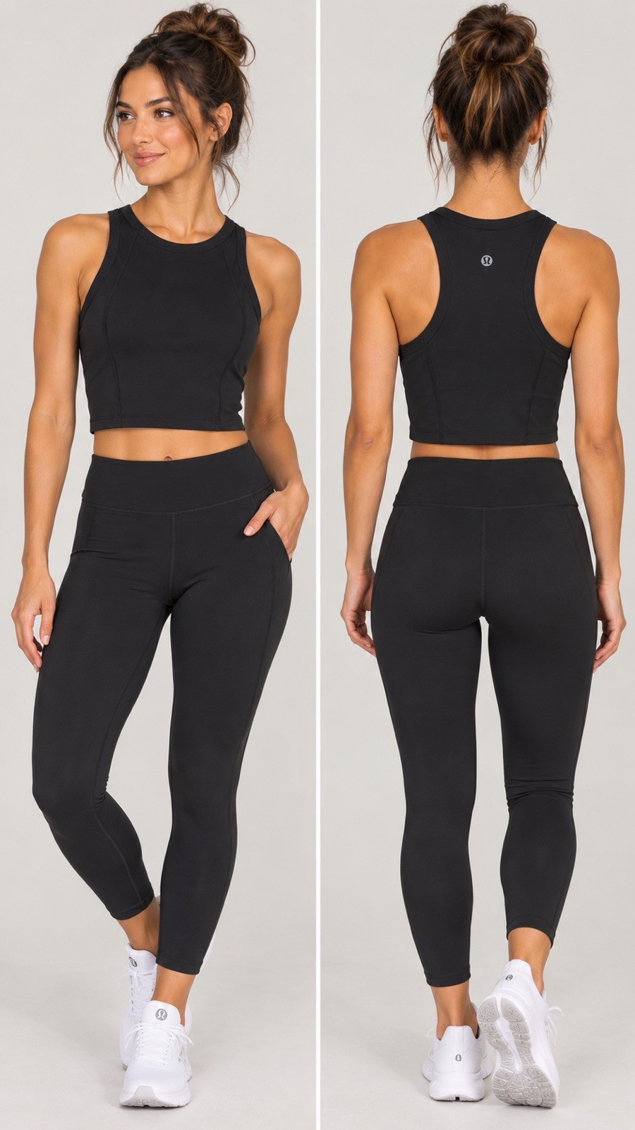 Lululemon Black High Neck Cropped Tank Top Women\'s Size 4 NWT Athletic Yoga