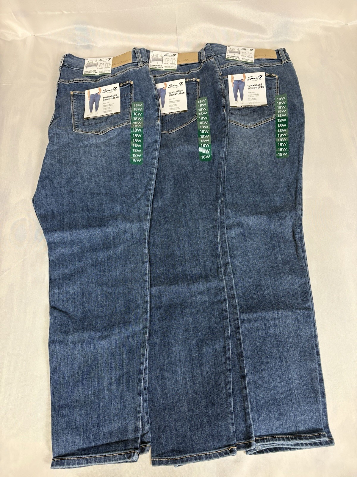 Lot Of 3 NWT Seven7 Tummyless Skinny Jeans Women 18W High Rise Stretch Denim Lot Of 3 NWT Seven7 Tummyless Skinny Jeans Women 18W High Rise Stretch Denim
