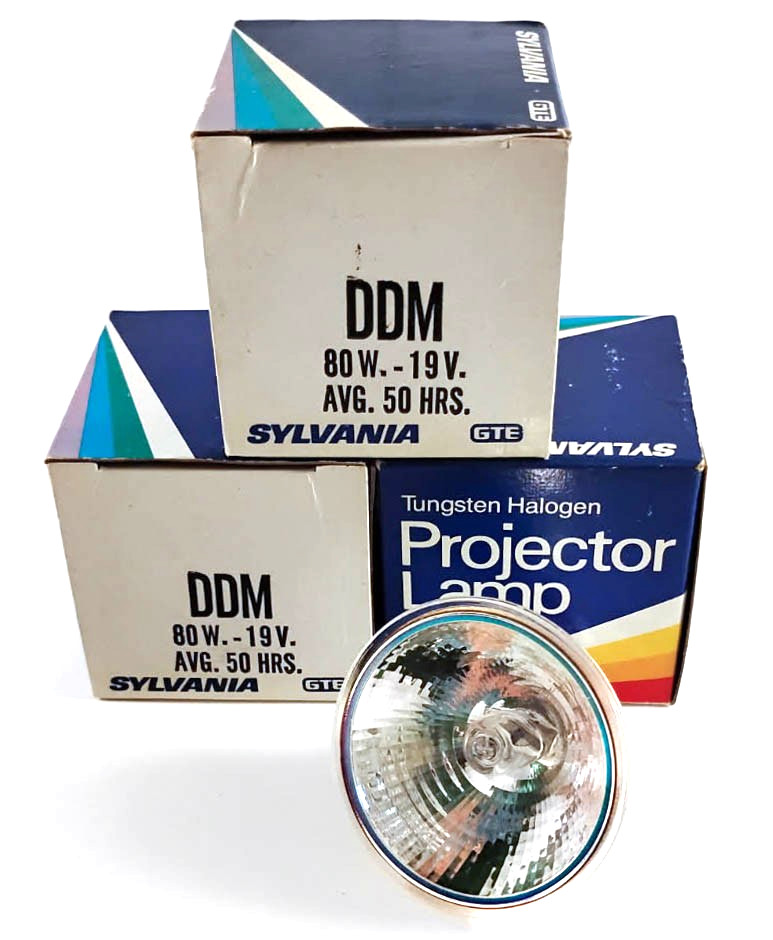 3x Sylvania DDM 80W 19V Projector Lamp Bulbs Vintage – NOS – Lot of Three (3)