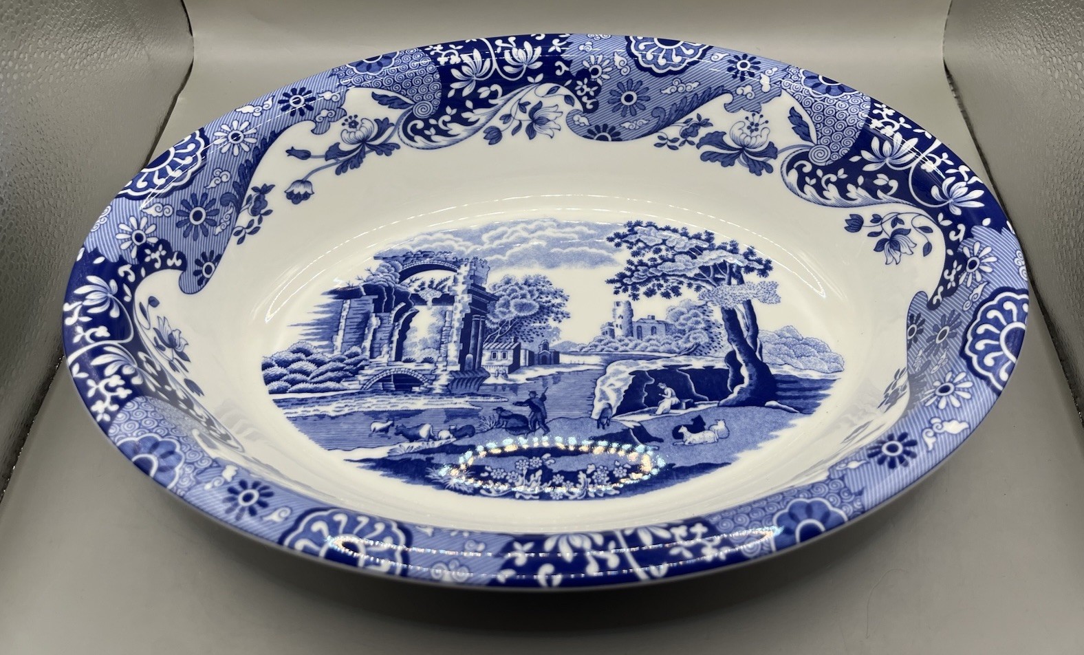 NWOT Spode Blue Italian 12.5” Oval Porcelain Casserole Dish