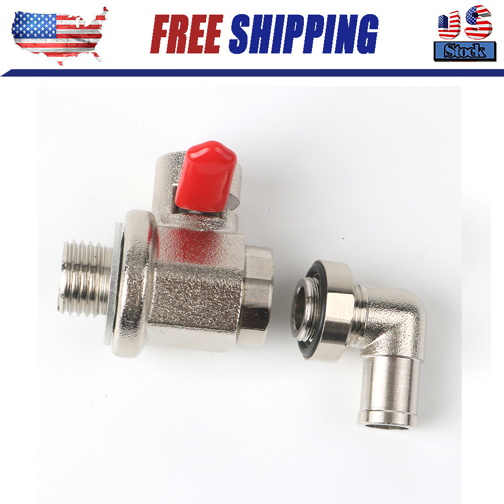 Engine Oil Drain Valve (14mm-1.5) & L-Shaped Hose End L-002 COMBO PACK