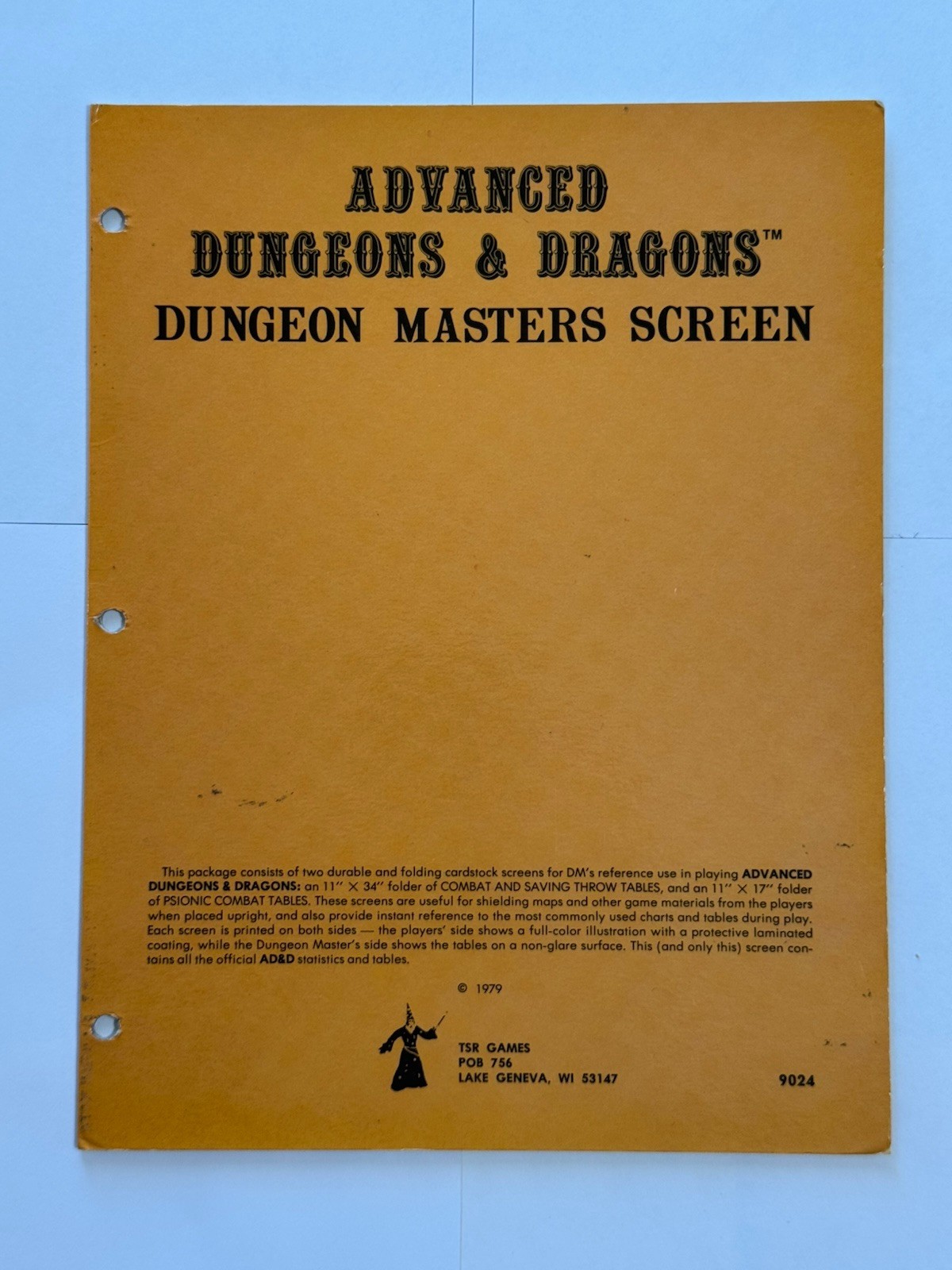 AD&D Dungeon Masters Screen First Printing 9024 Good Condition some sign of wear