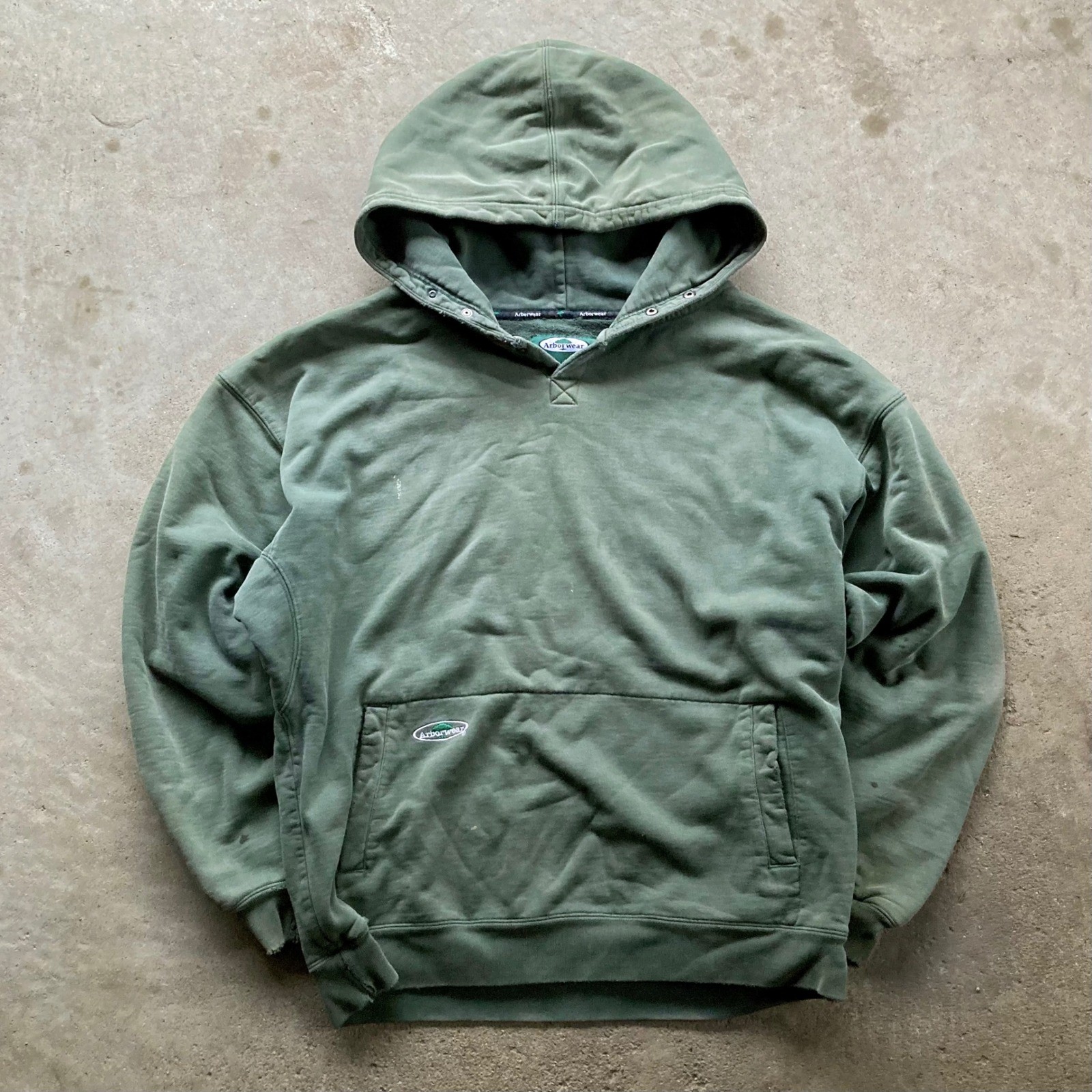 Vintage green arborwear double thick snap-neck heavyweight hoodie Vintage green arborwear double thick snap-neck heavyweight hoodie