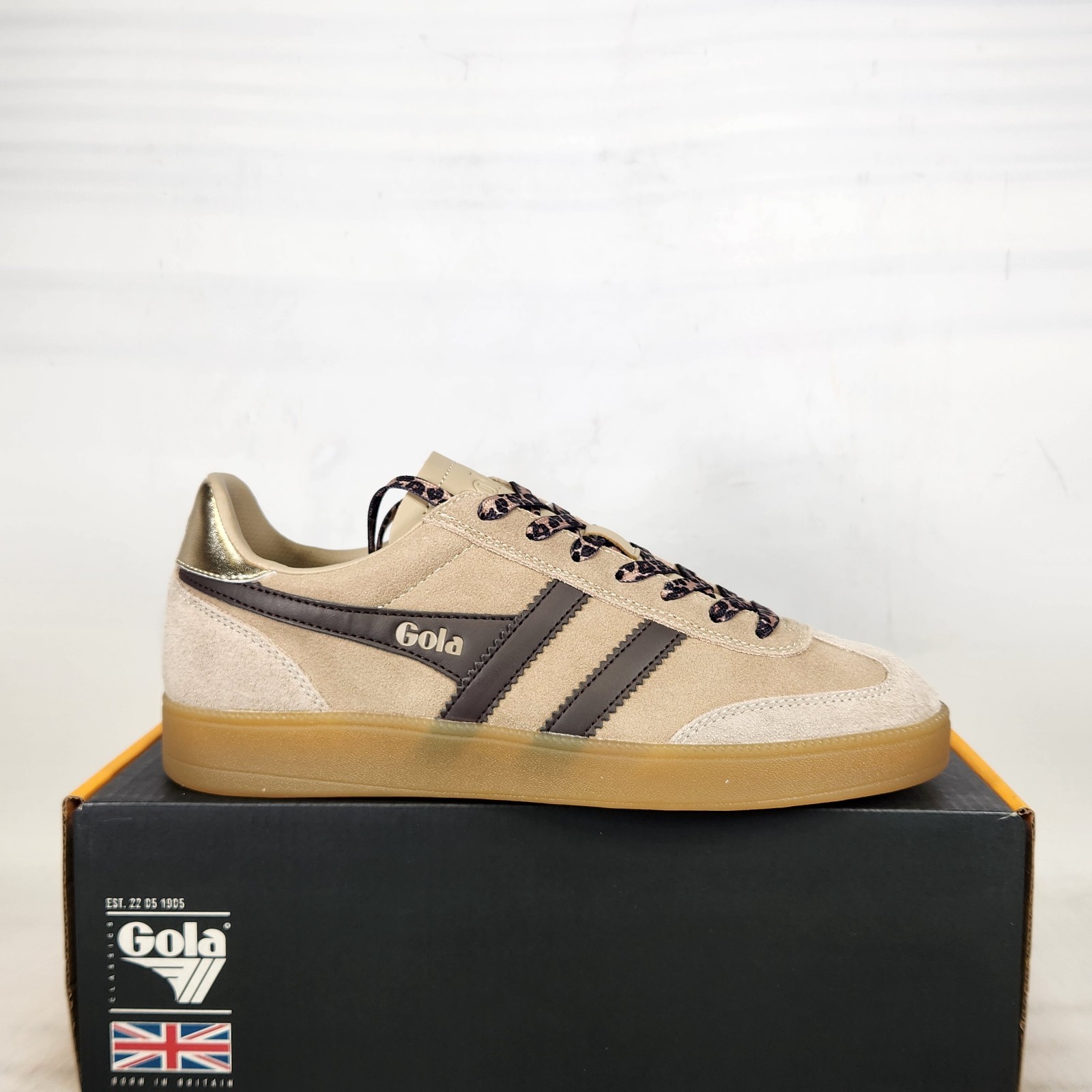 Size 7.5 - Gola Viper EV II - Bone / Dark Brown / Gold / Gum - Womens - CLB813