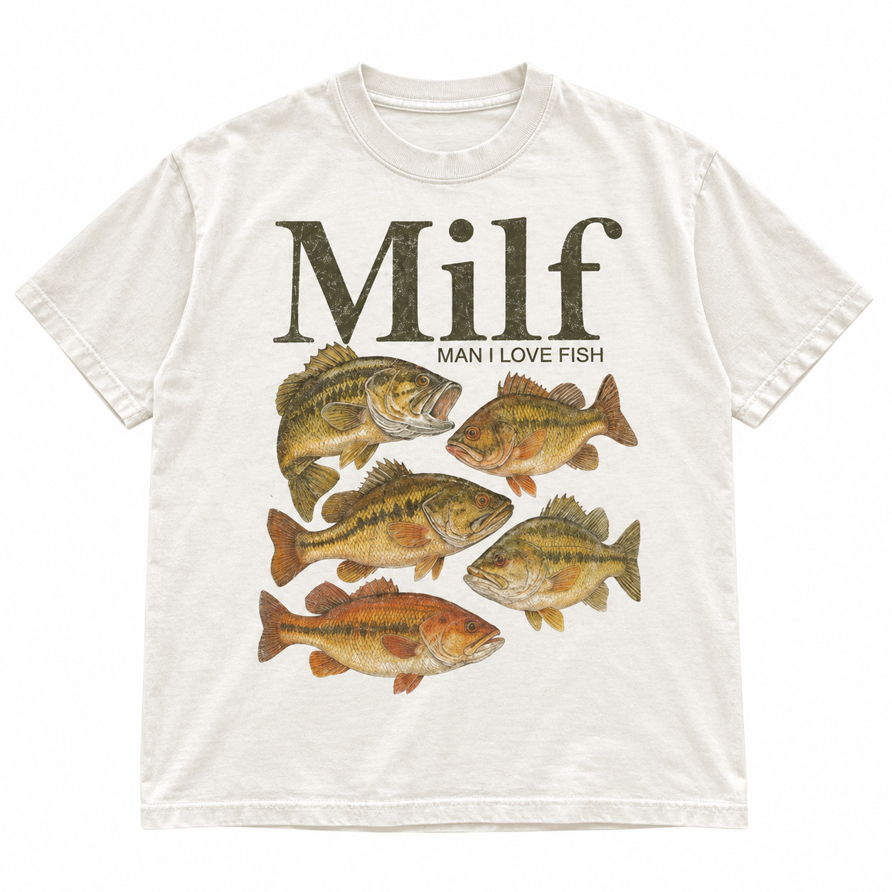 Man I Love Fish Shirt Funny Fish Meme Vintage Fishing Fish Lover Graphic T-Shirt