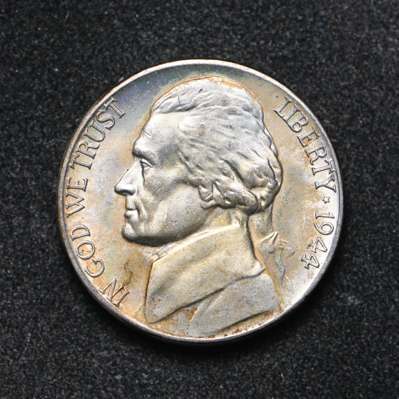 1944-S Jefferson War Nickel BU Toned (bb19641)