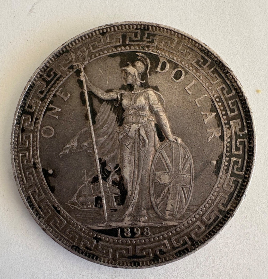 1898 British Silver Trade One Dollar Coin