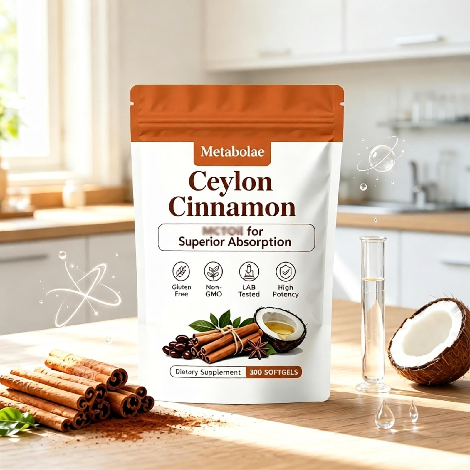Metabolae Ceylon Cinnamon Capsules With , Non-GMO, Gluten Free, 300pcs Metabolae Ceylon Cinnamon Capsules With , Non-GMO, Gluten Free, 300pcs
