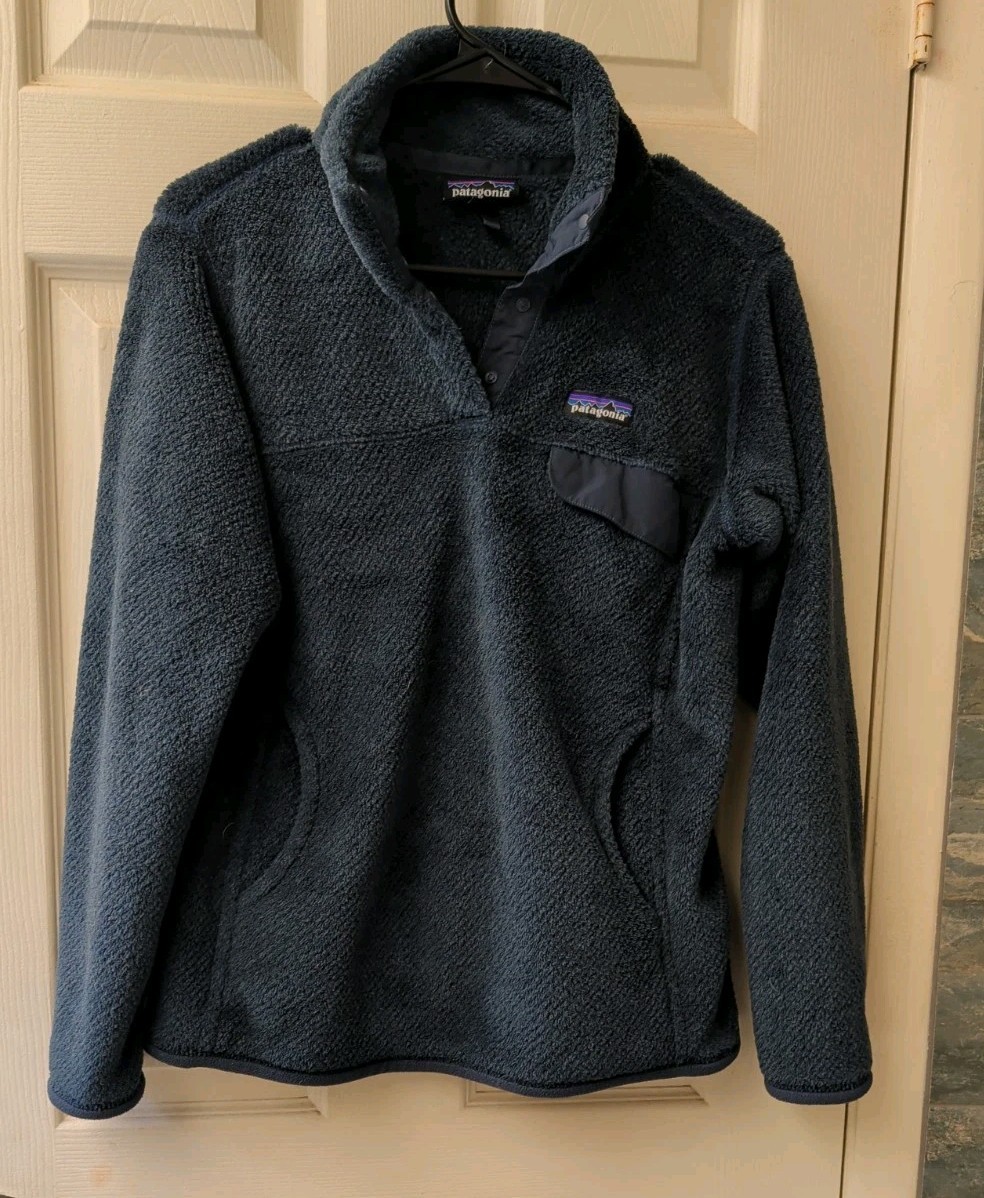 Women’s Patagonia Re-Tool Snap T Fleece Pullover Jacket Polartec Navy Blue Sz M Women’s Patagonia Re-Tool Snap T Fleece Pullover Jacket Polartec Navy Blue Sz M