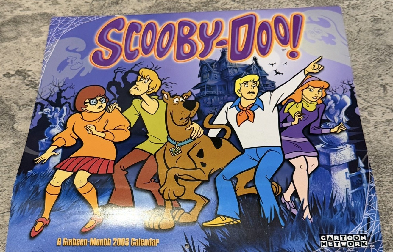 Rare Vintage Cartoon Network Scooby Doo 16 Month 2003 Wall Calendar