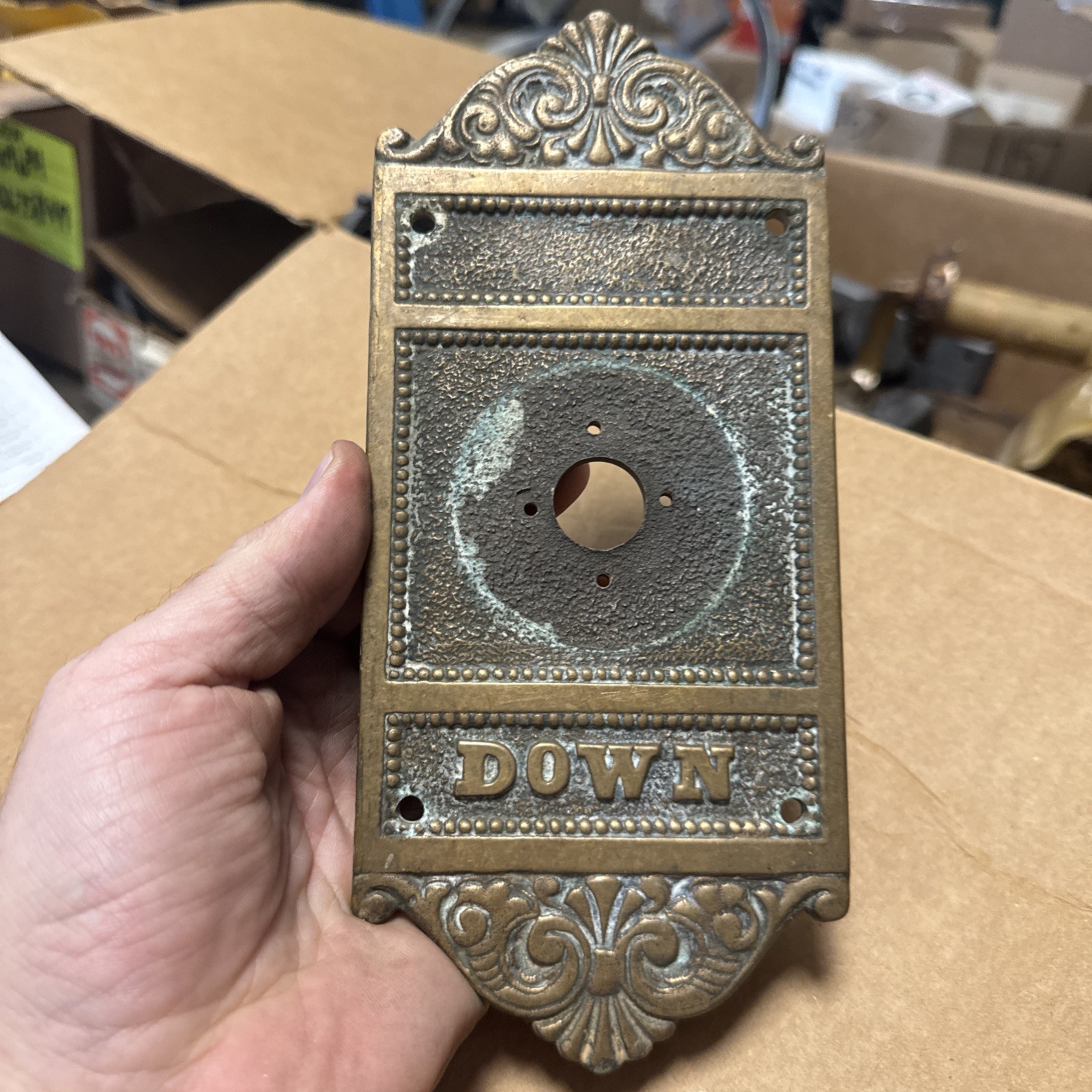 Large Holabird Roche Bronze Hotel Sherman Chicago Call Button Plate Antique Down Large Holabird Roche Bronze Hotel Sherman Chicago Call Button Plate Antique Down