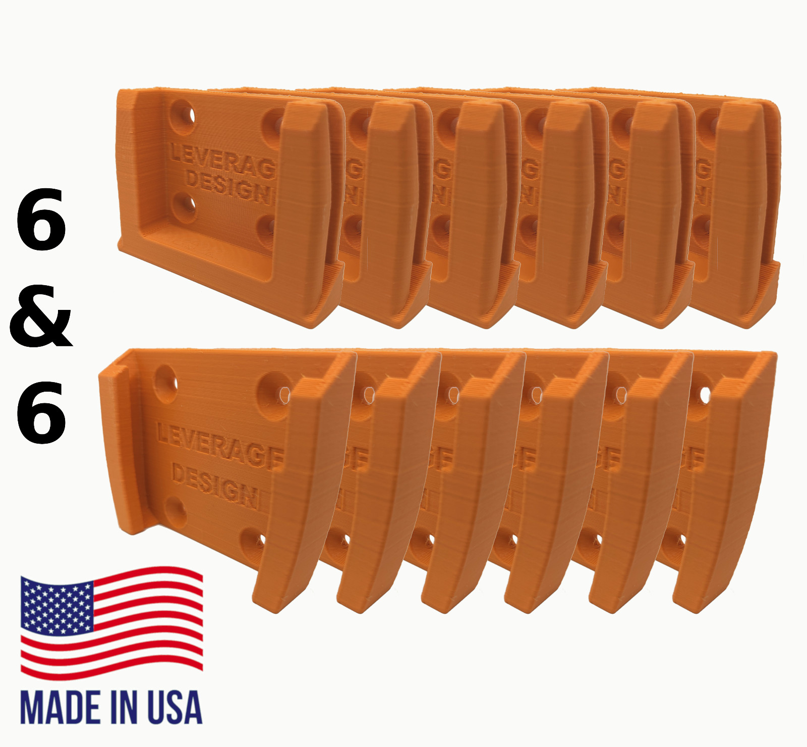 ORANGE 6 / 6 Combo Pack RIDGID 18V Tool and Battery Mounts / Hangers / Holders