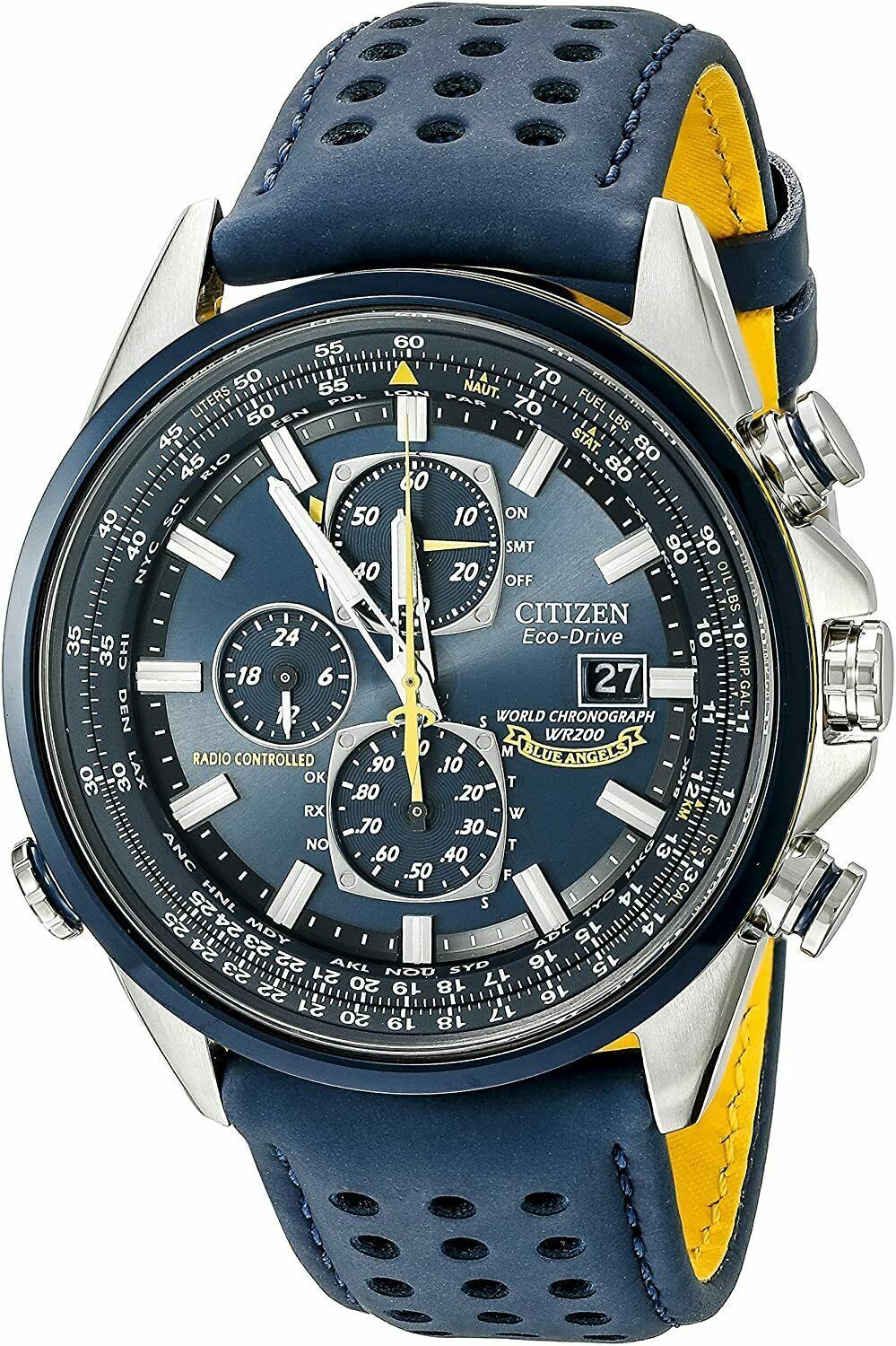 Citizen Men's Blue Angels World Chronograph Eco Drive Watch AT8020-03L NEW