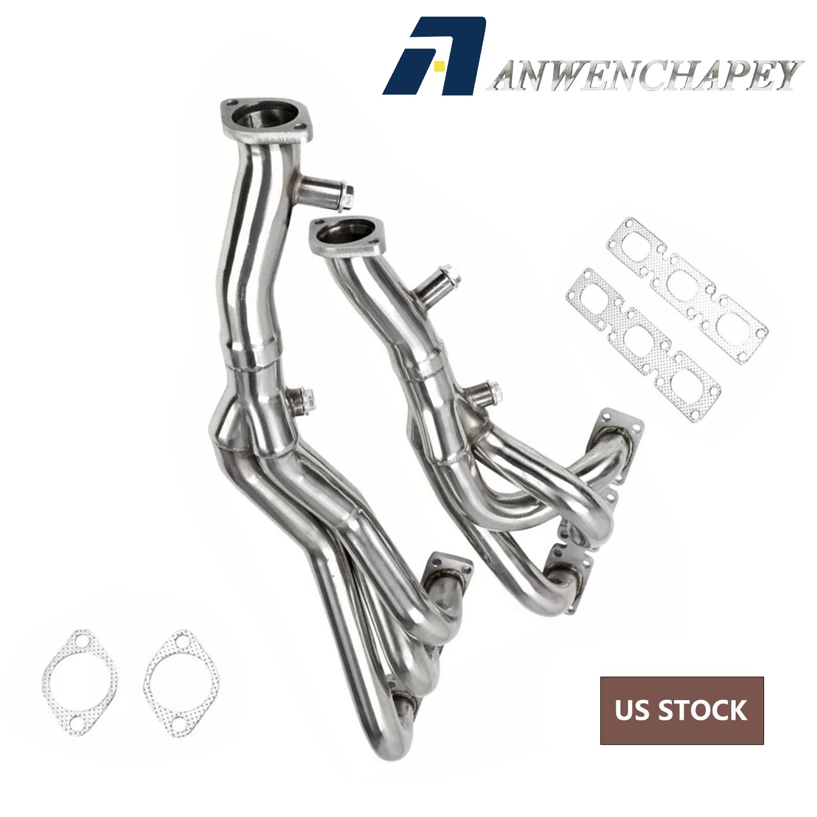 Pair For BMW E46 325i 330i New Polished Stainless Performance Exhaust Pipes Kit