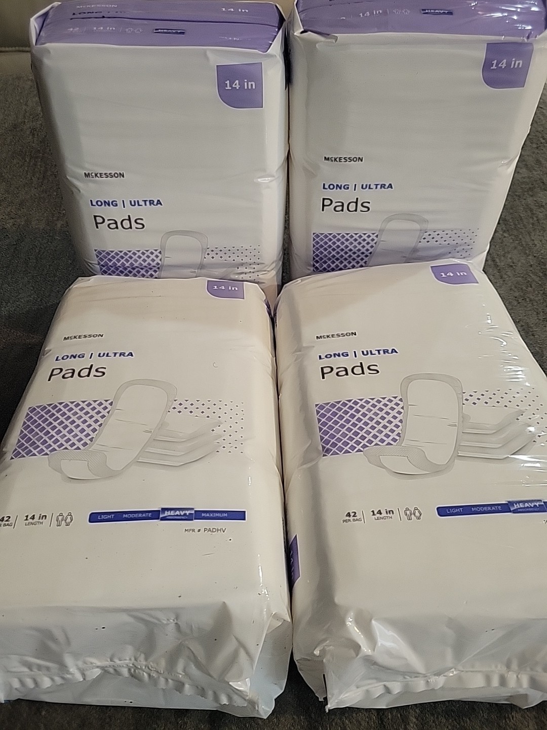 4 Pack McKesson 168 Long Ultra Unisex Incontinent Pads 14\ 4 Pack McKesson 168 Long Ultra Unisex Incontinent Pads 14\