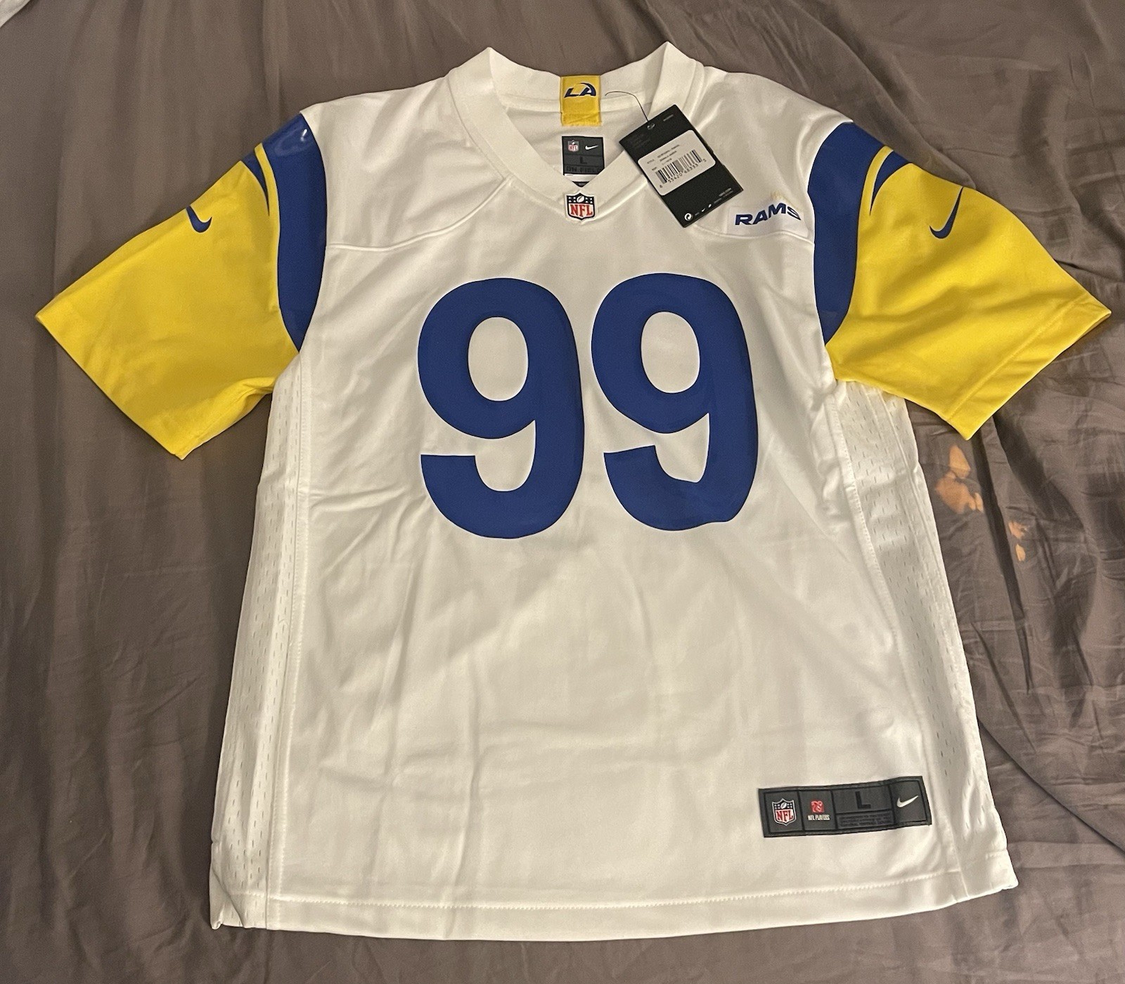 NWT Authentic Nike Aaron Donald Los Angeles Rams Vapor Jersey White size Large NWT Authentic Nike Aaron Donald Los Angeles Rams Vapor Jersey White size Large