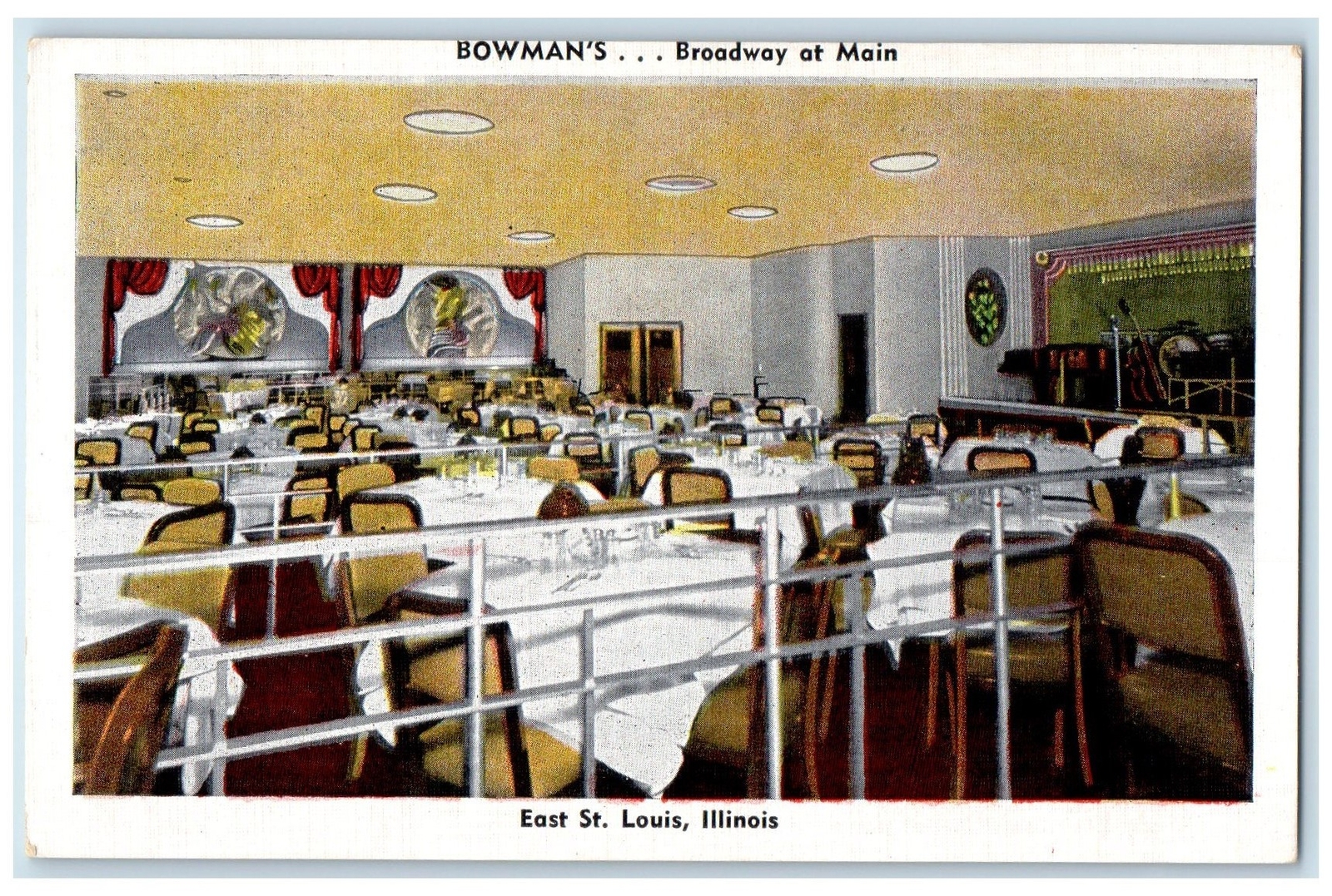 c1940\'s Bowman\'s Broadway At Main Interior East St. Louis Illinois IL Postcard c1940\'s Bowman\'s Broadway At Main Interior East St. Louis Illinois IL Postcard