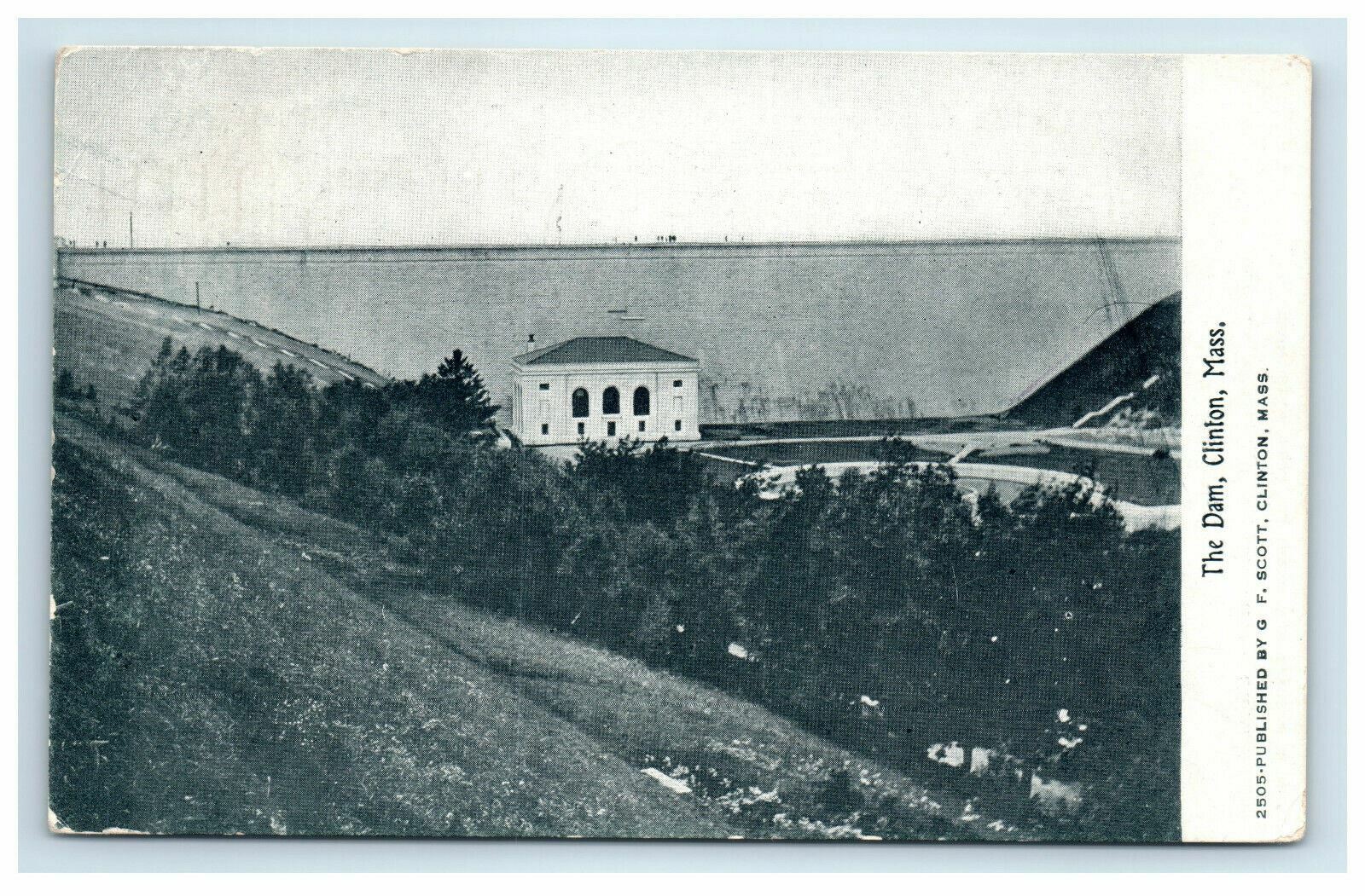 c. 1908 The Dam Clinton MA Wachusett Postcard Massachusettes