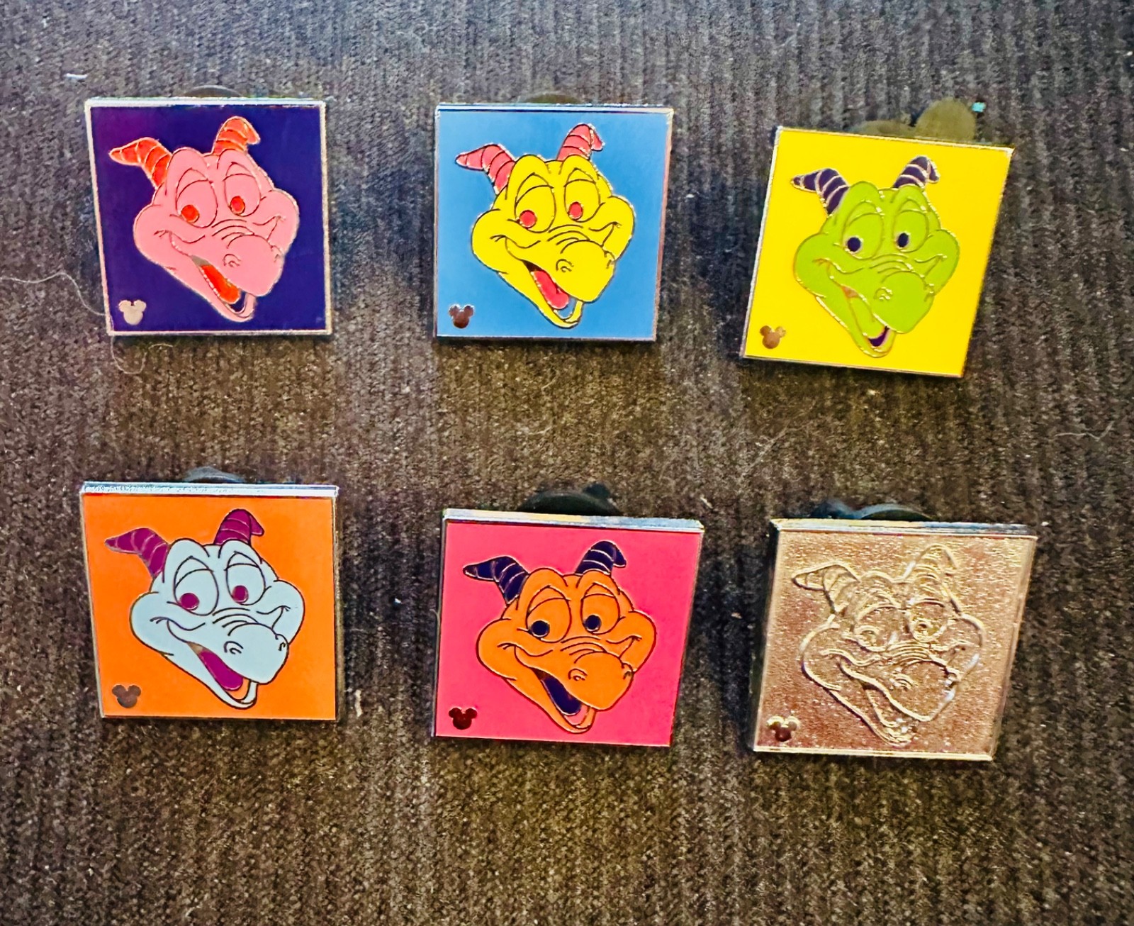 WDW 2011 Hidden Mickey Colorful Figments Complete Set of 5 pins plus 1 Chaser