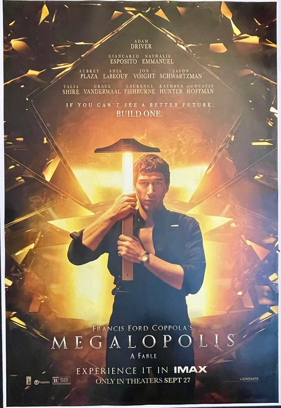 Megalopolis 2024 Original Movie Poster 27x40 DS Adam Driver Coppola