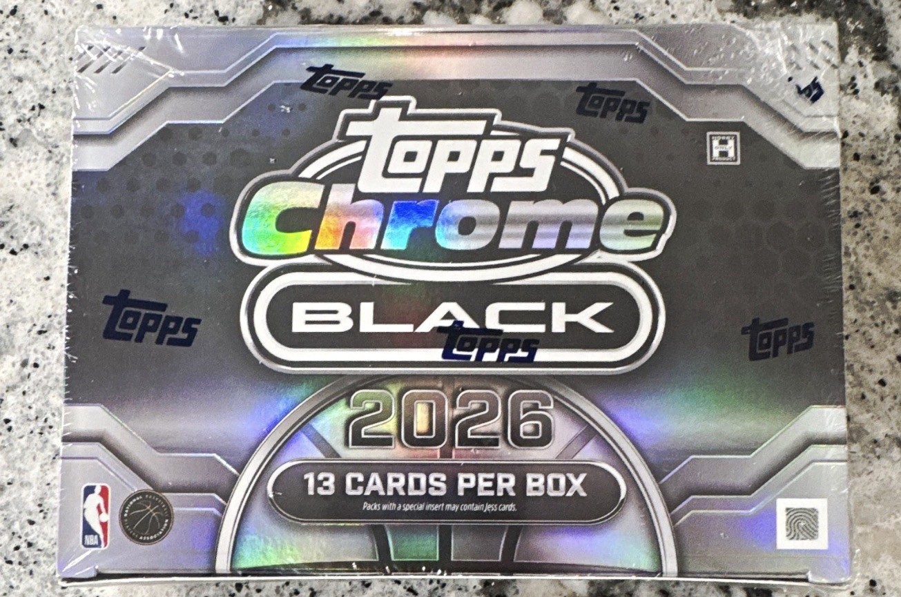 Topps 2026 Topps Chrome Black NBA Basketball Trading Card Box - 13 Cards
