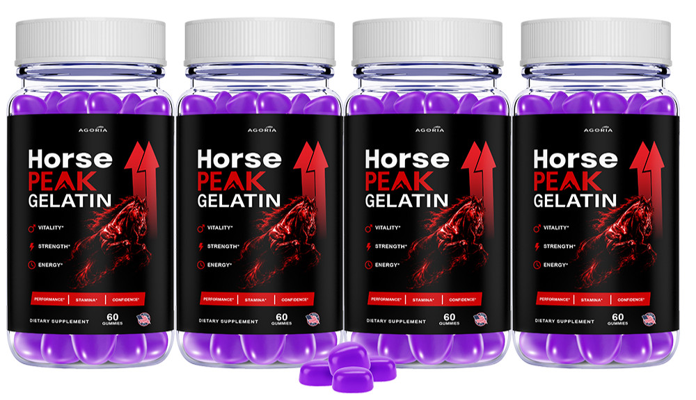 (4 Pack) Horse Peak Gelatin Advanced Male Health Support Supplement Gummies