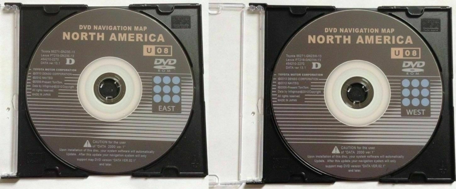 2002-2004 Lexus SC430 U08 13.1 Navigation Update EAST + WEST DVD Gen 2/3