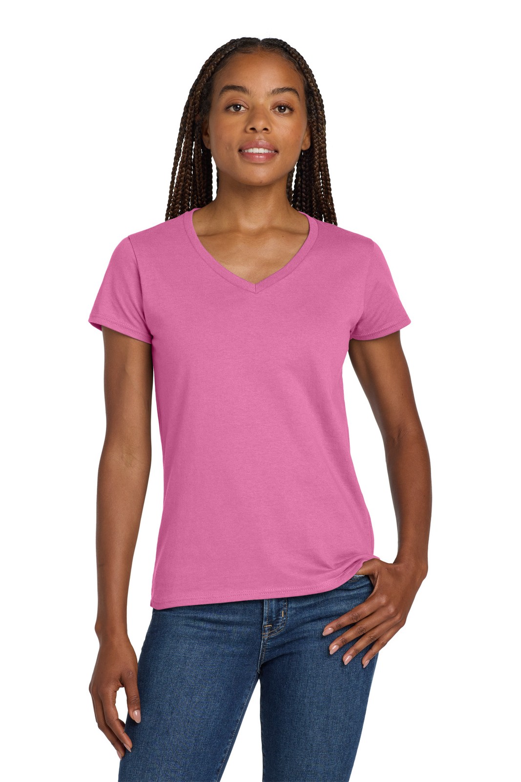 Gildan Women's Heavy Cotton 100% Cotton V-Neck T-Shirt 5V00L Gildan Women's Heavy Cotton 100% Cotton V-Neck T-Shirt 5V00L
