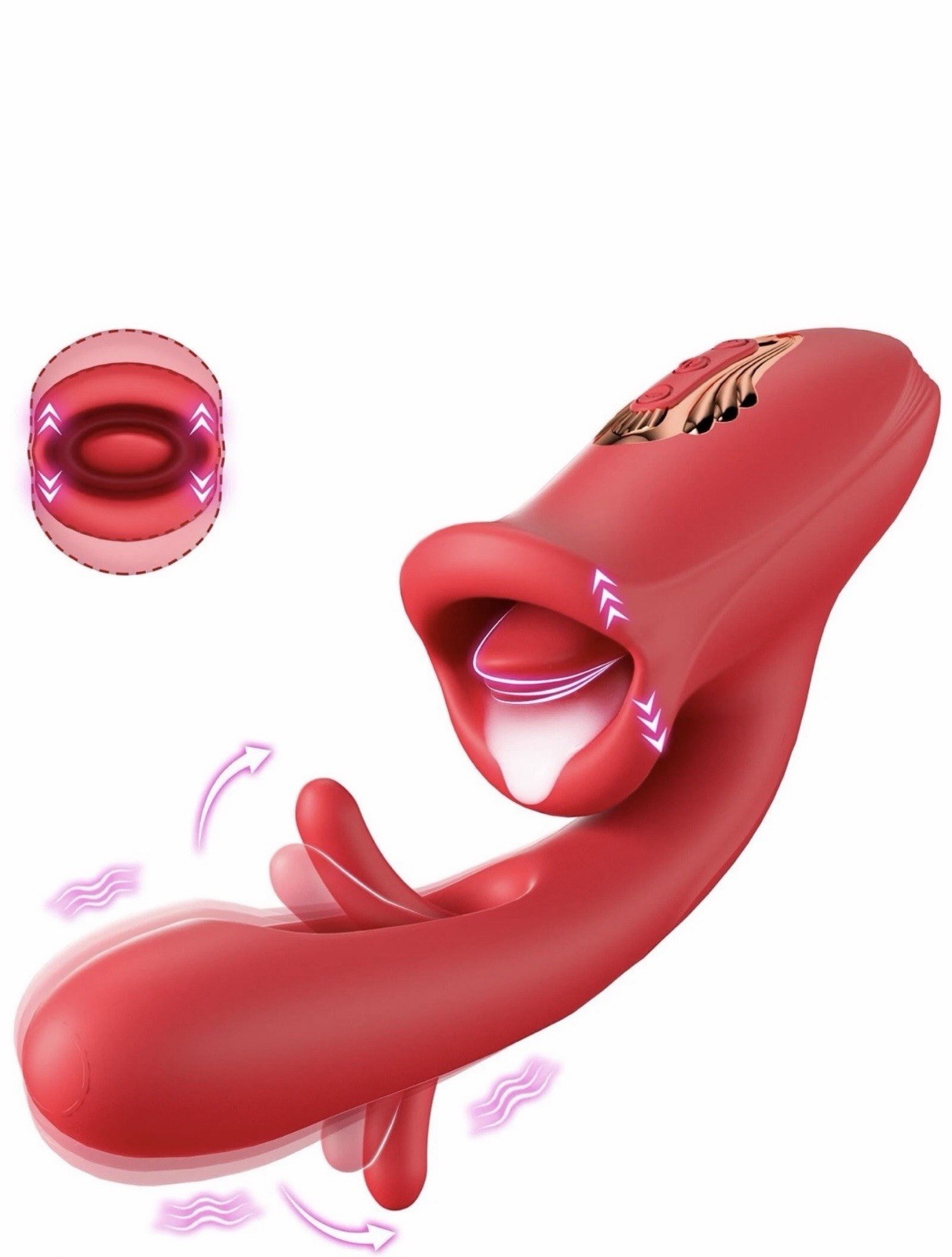 3-in-1 Women’s Toy – 10 Licking Modes & 10 Vibration Modes