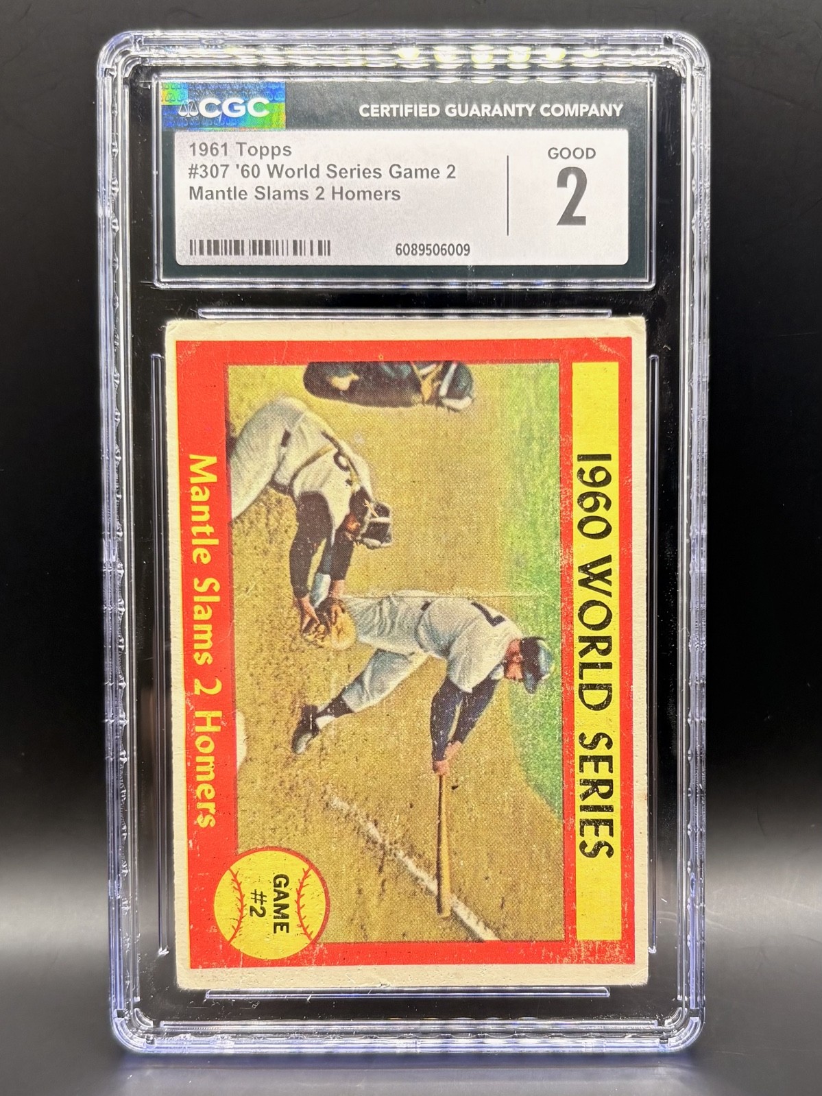 1961 Topps - World Series Mickey Mantle #307 CGC 2