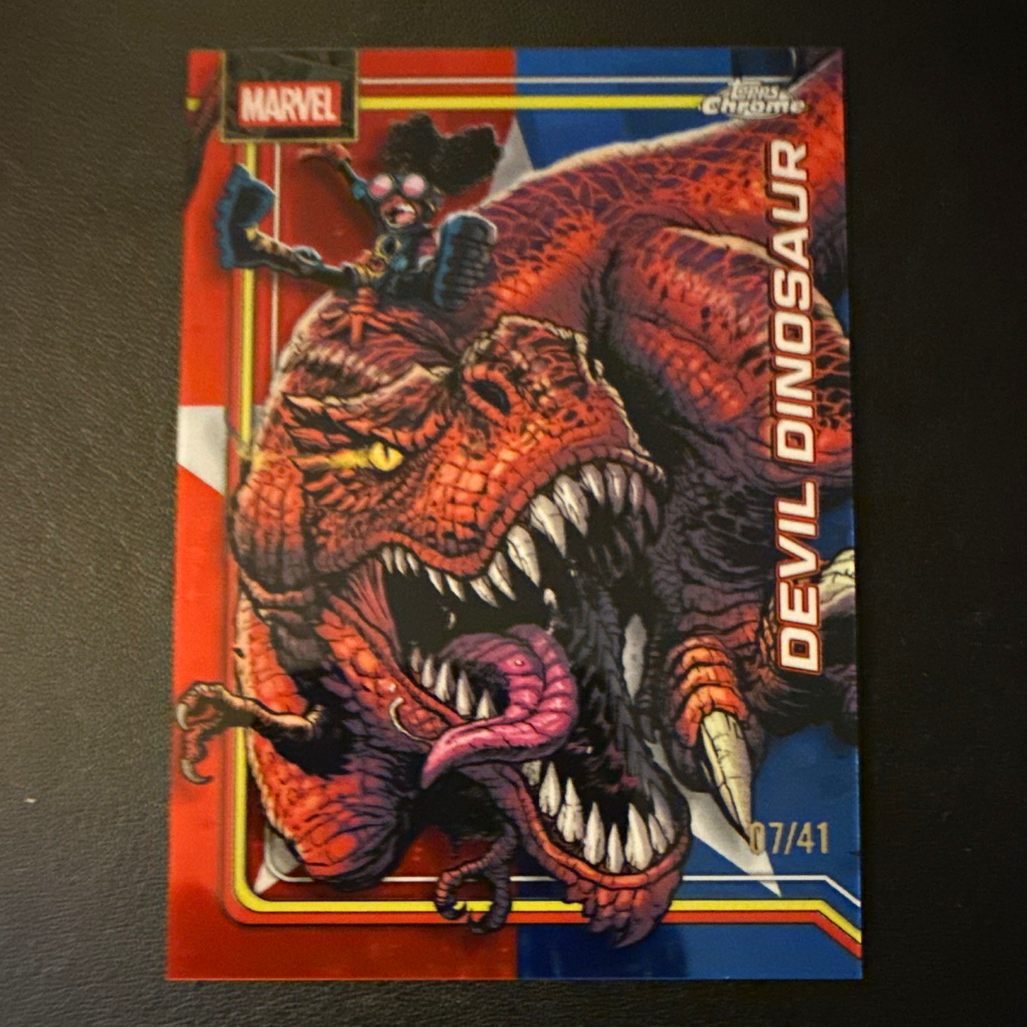 Topps 2023 Topps Chrome Marvel Devil Dinosaur #110 Serial Numbered /41 Topps 2023 Topps Chrome Marvel Devil Dinosaur #110 Serial Numbered /41