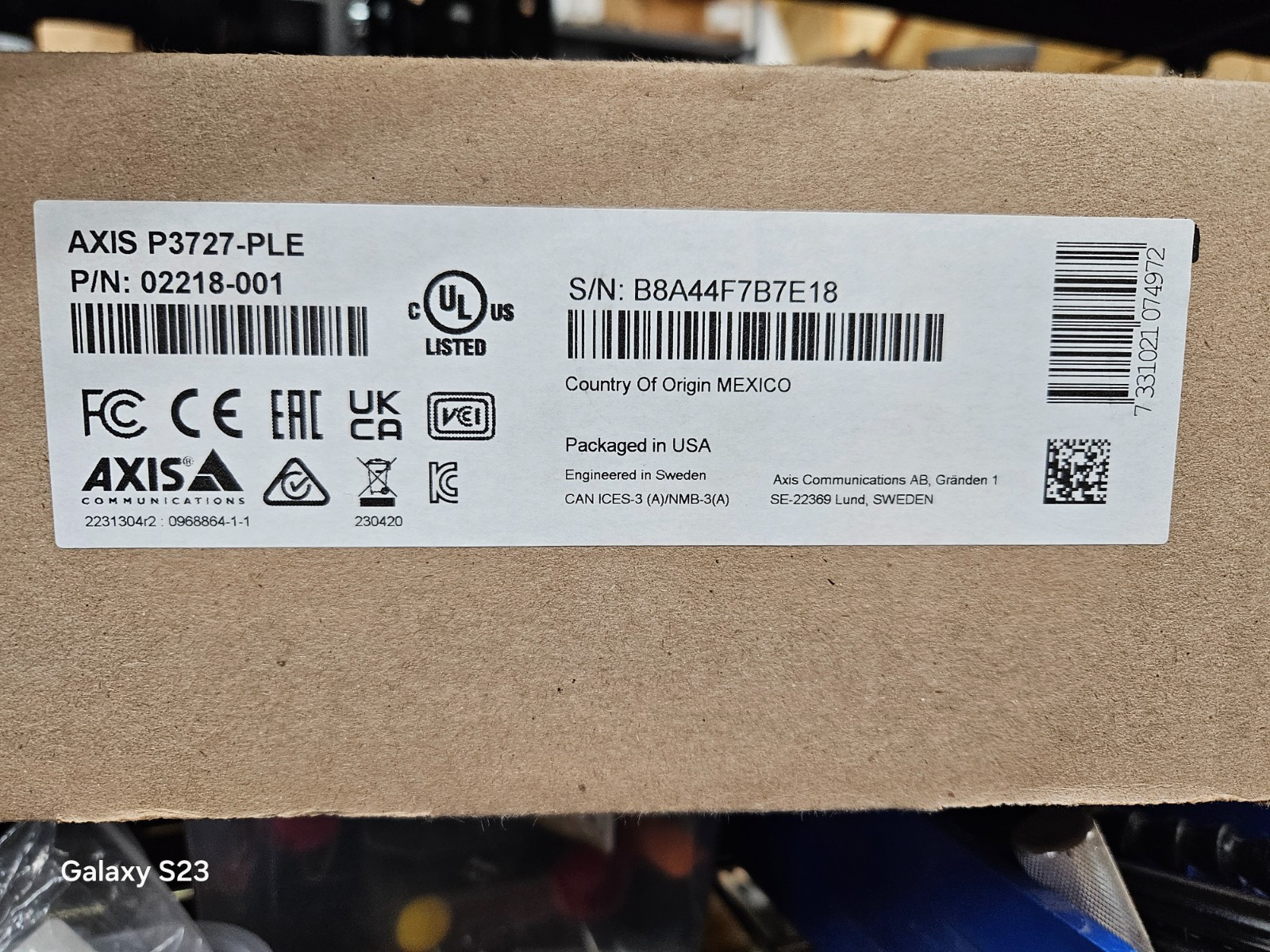 Axis P3727-PLE 02218-001 8MP 360 Panoramic IR IP Camera 4-Sensor PoE Axis P3727-PLE 02218-001 8MP 360 Panoramic IR IP Camera 4-Sensor PoE