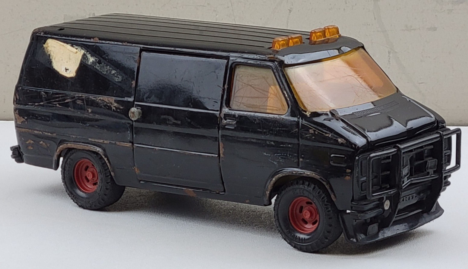 Vintage 1983 ERTL 1:18 Steel A-Team B.A Baracus Mr. T GMC Van w/ Sliding Door