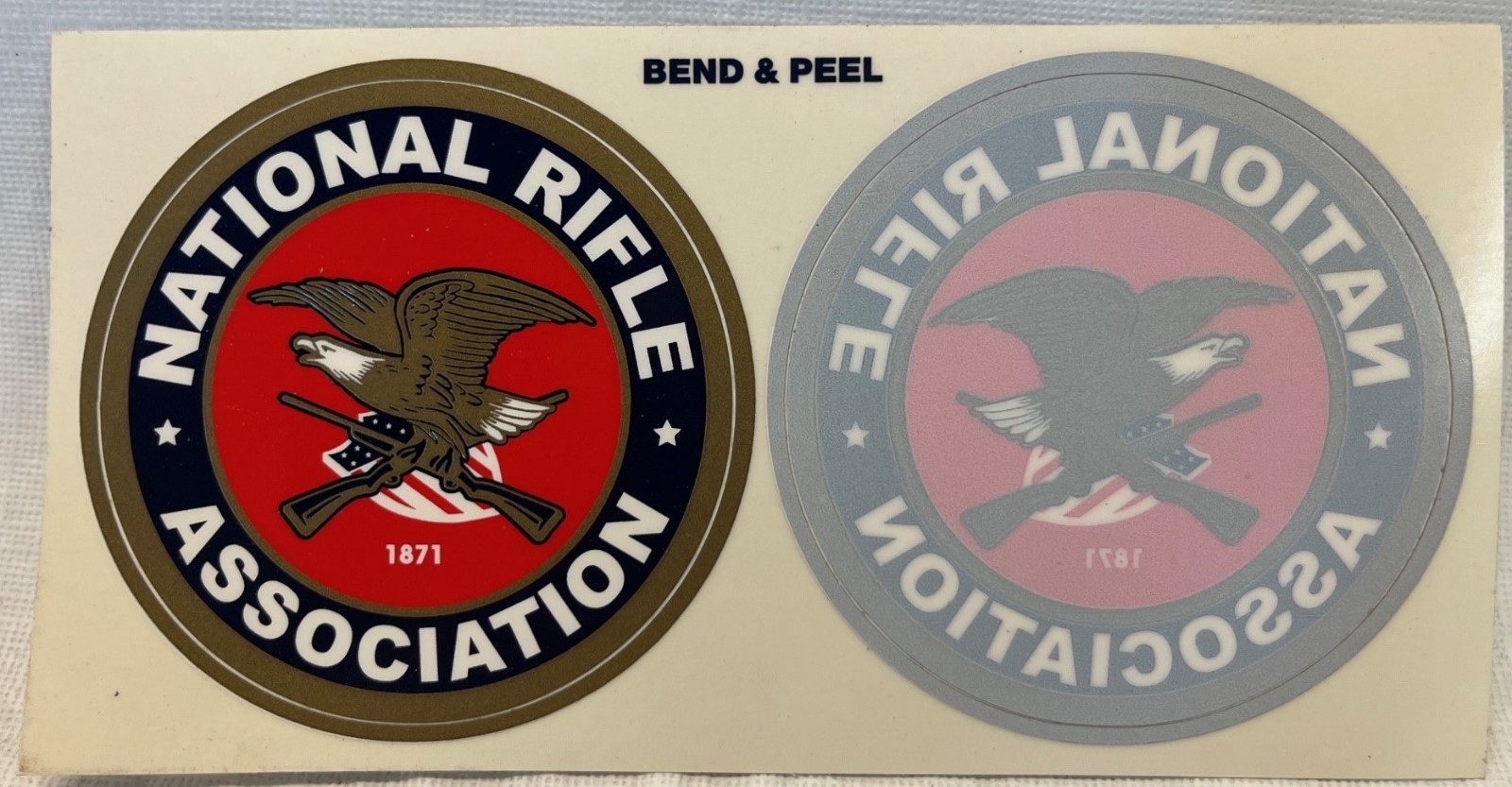 Vintage Pair NRA of Official issued Decals Stickers Front and Back Not a fake