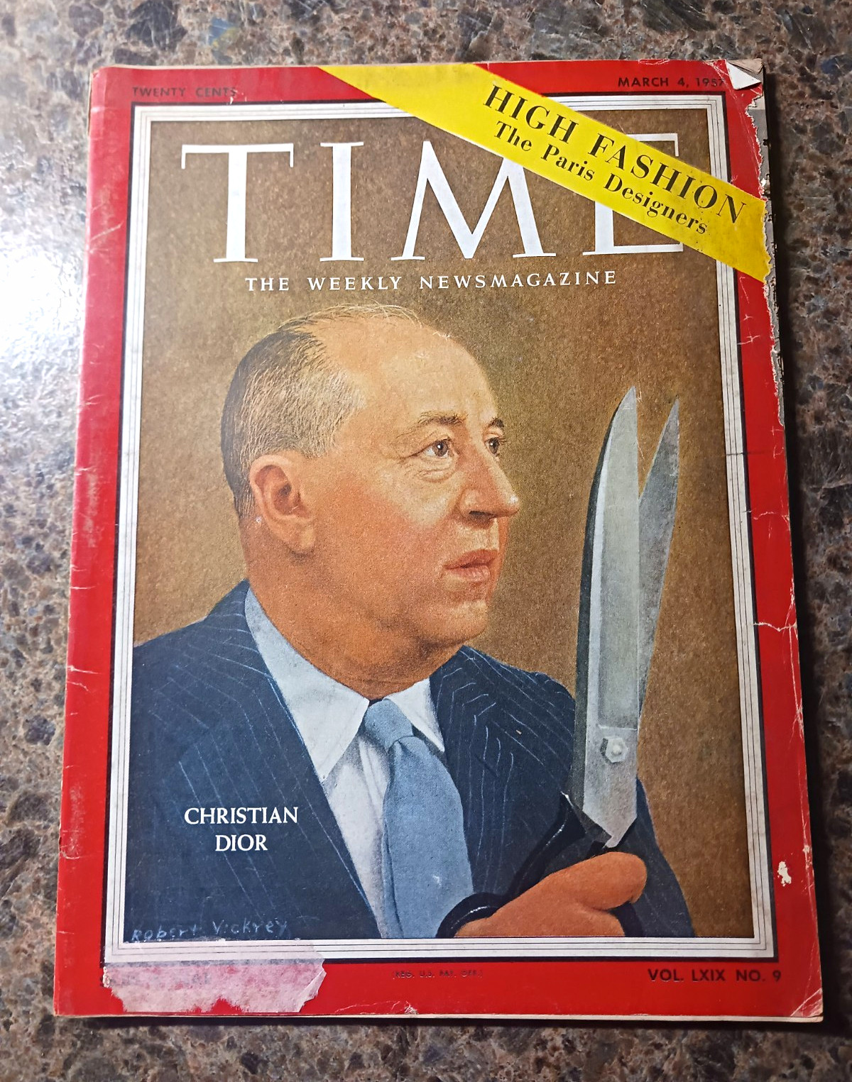 Vtg Time Magazine March 4 1957 Vol. LIX No. 9 Christian Dior Fashion