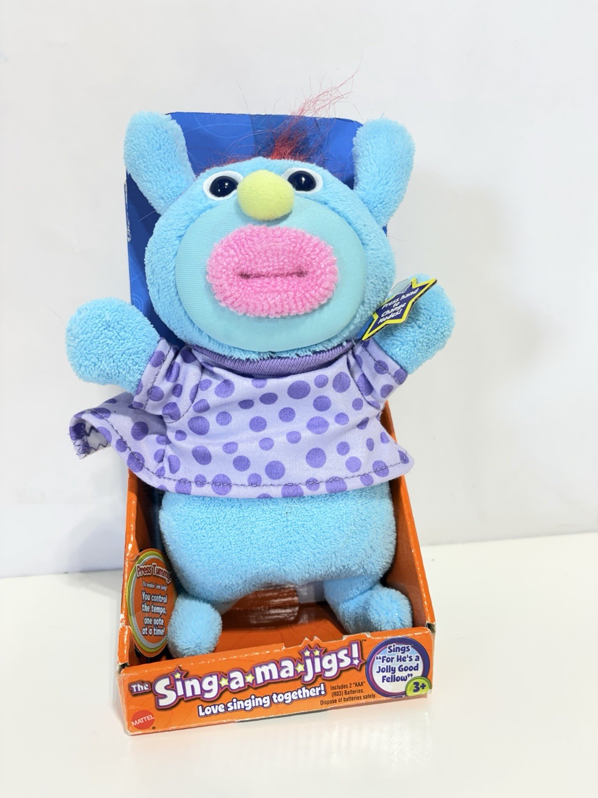 2011 NEW Mattel SING A MA JIGS AQUA BLUE purple Shirt He Is A Jolly Good Fello 2011 NEW Mattel SING A MA JIGS AQUA BLUE purple Shirt He Is A Jolly Good Fello
