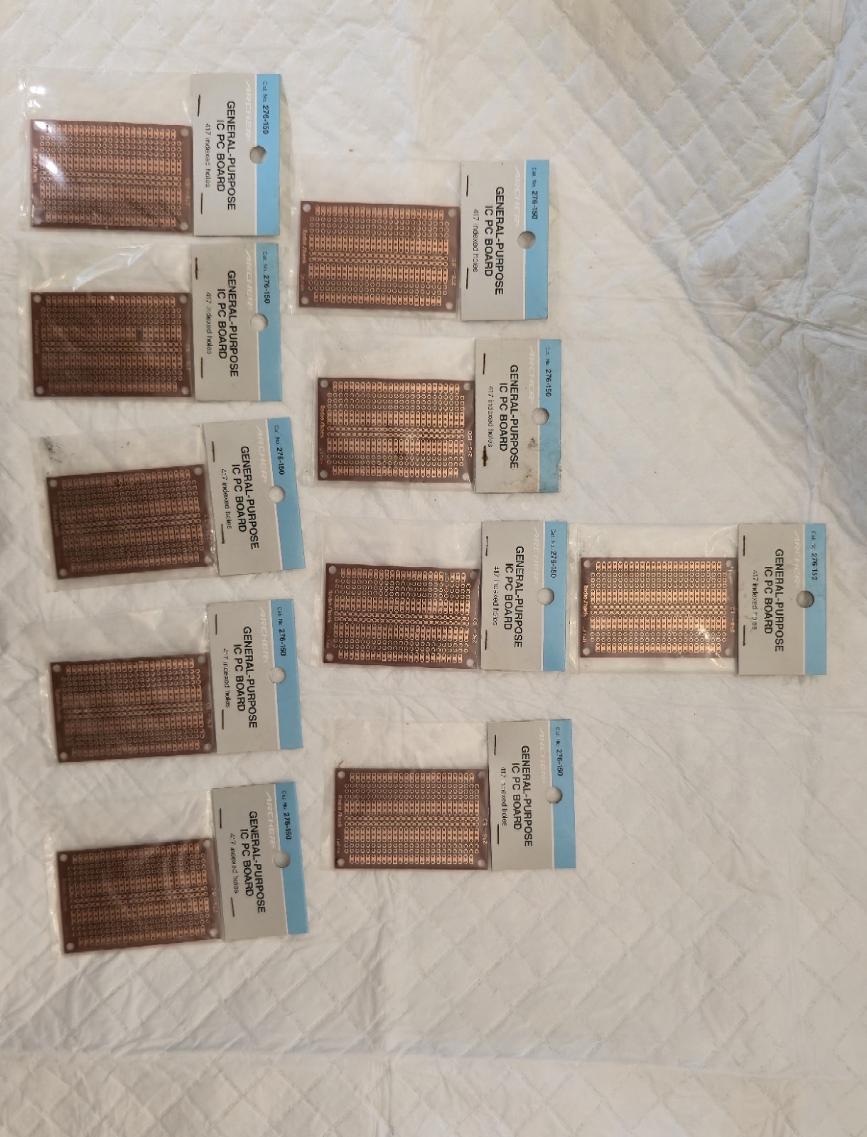 Vintage Archer Radio Shack 276-150 Japan IC Proto Perf Boards - NOS - LOT of 10