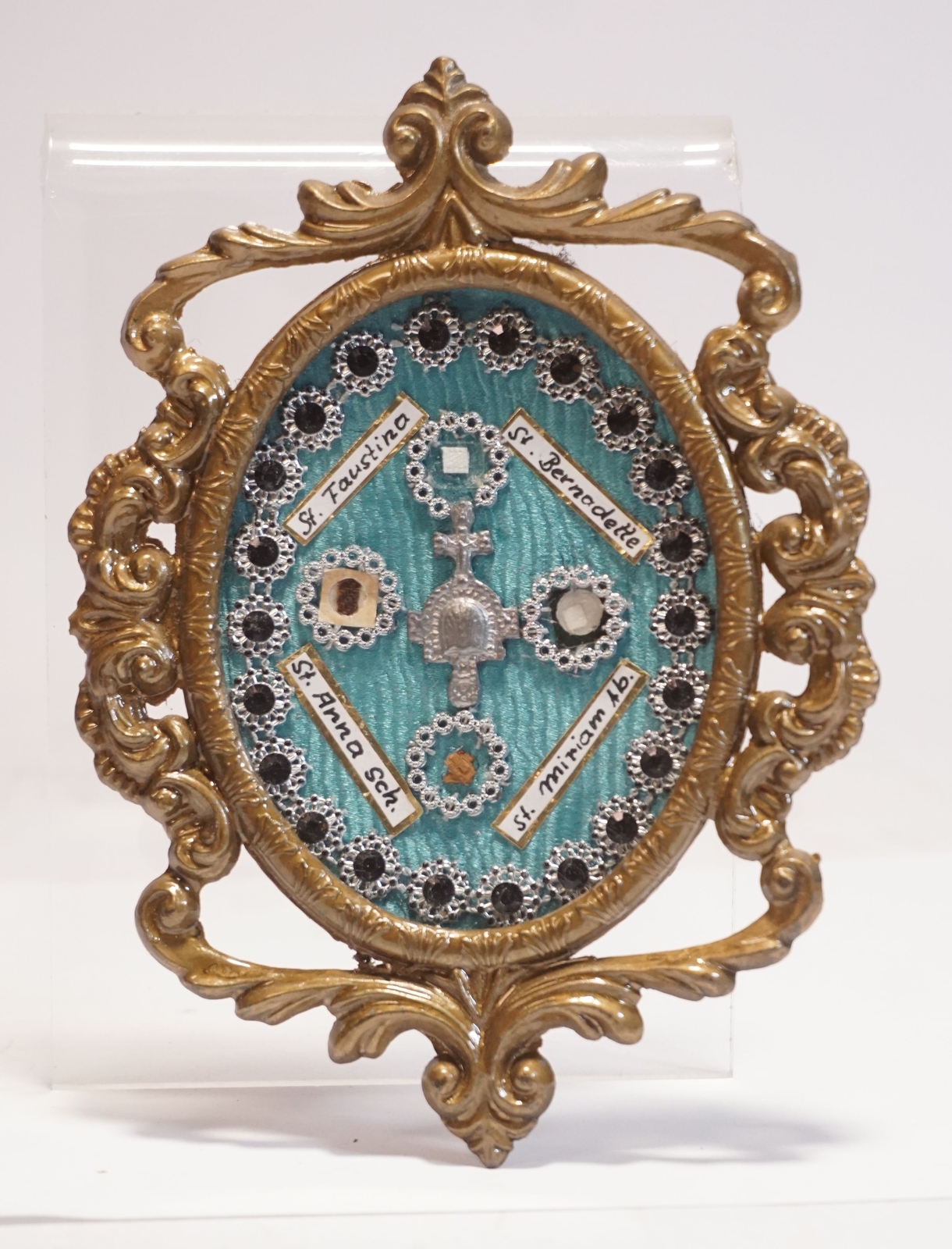 Old Reliquary Relic St. Faustina St. Bernadette St. Anna St. Miriam Ab