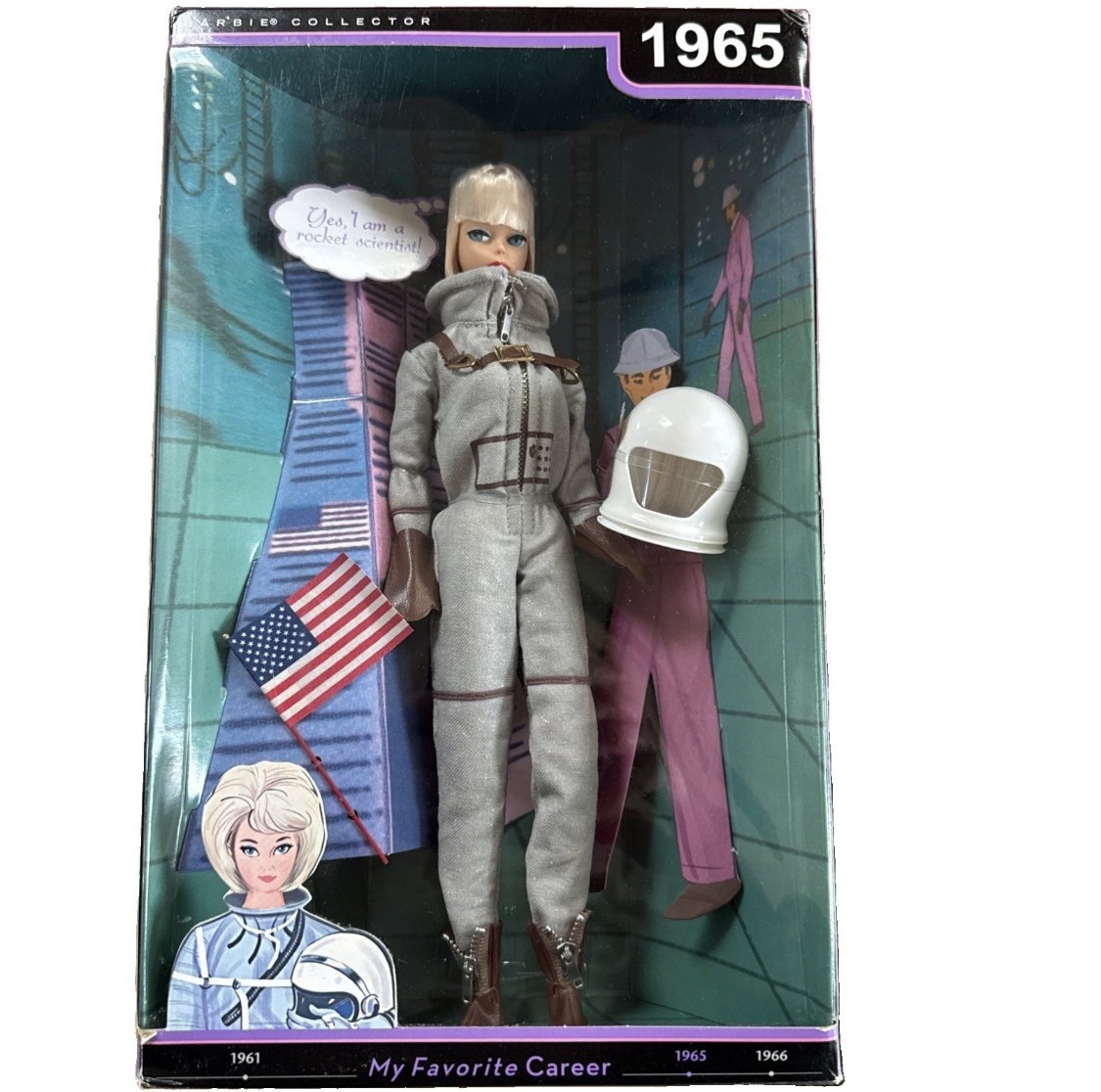 2009 Barbie My Favorite Career Astronaut Rocket Scientist 1965 Reproduction NRFB