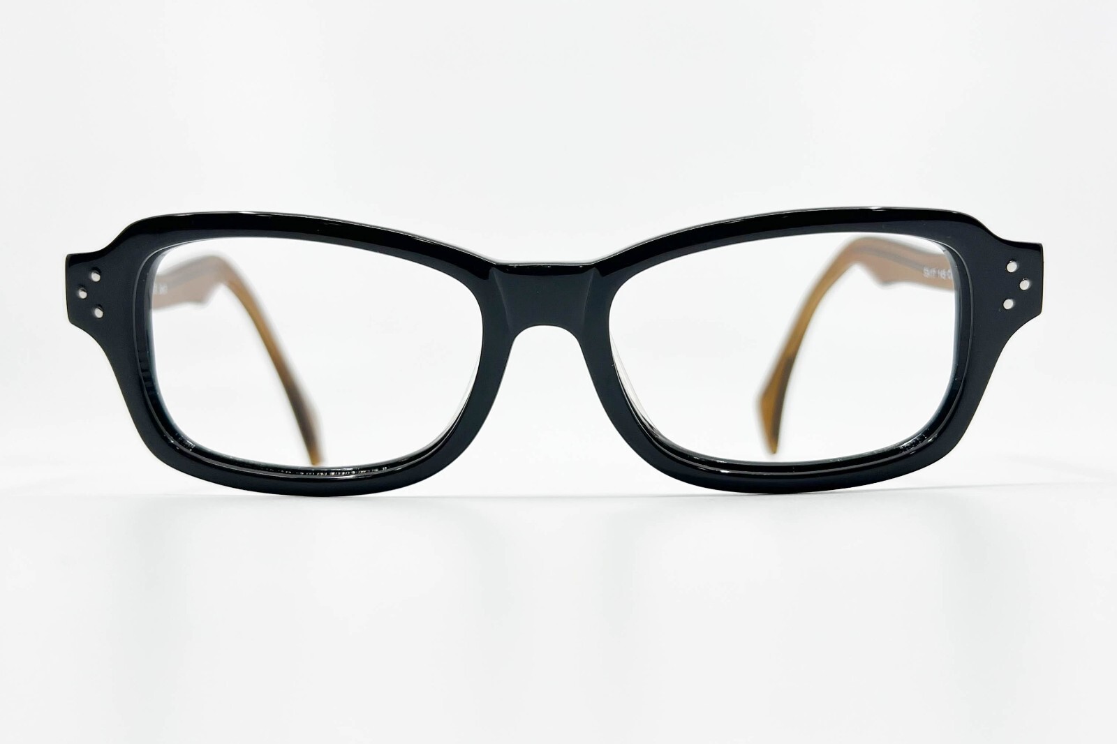 See Eyewear Eyeglasses 2403 C8 Black Brown Square Frame 53-17-145 12411