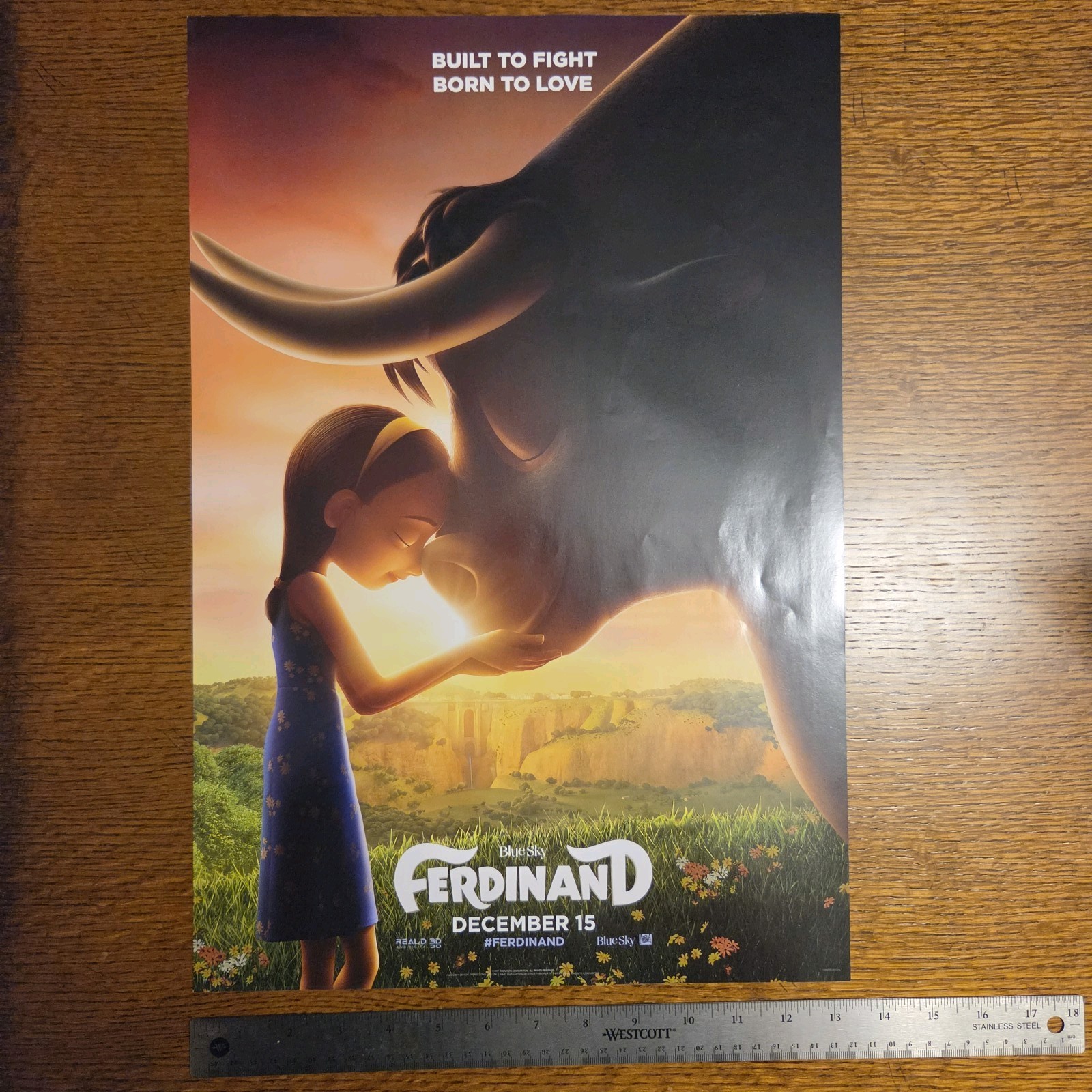 Ferdinand 13.5x20 Movie Poster 2017 2 Sided Graphics Blue Sky Bull John Cena