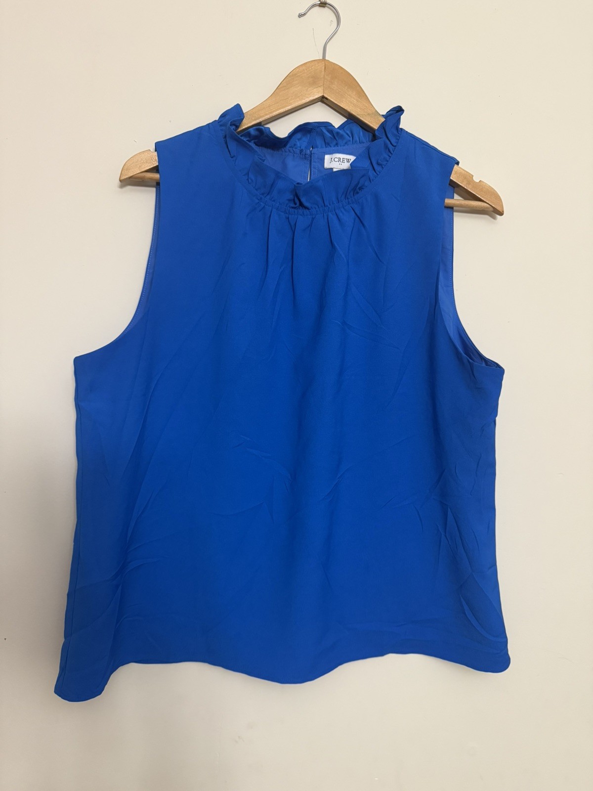 NWT J. Crew Ruffle High Neck Sleeveless Lined Blouse - Size Large AY481 Office NWT J. Crew Ruffle High Neck Sleeveless Lined Blouse - Size Large AY481 Office