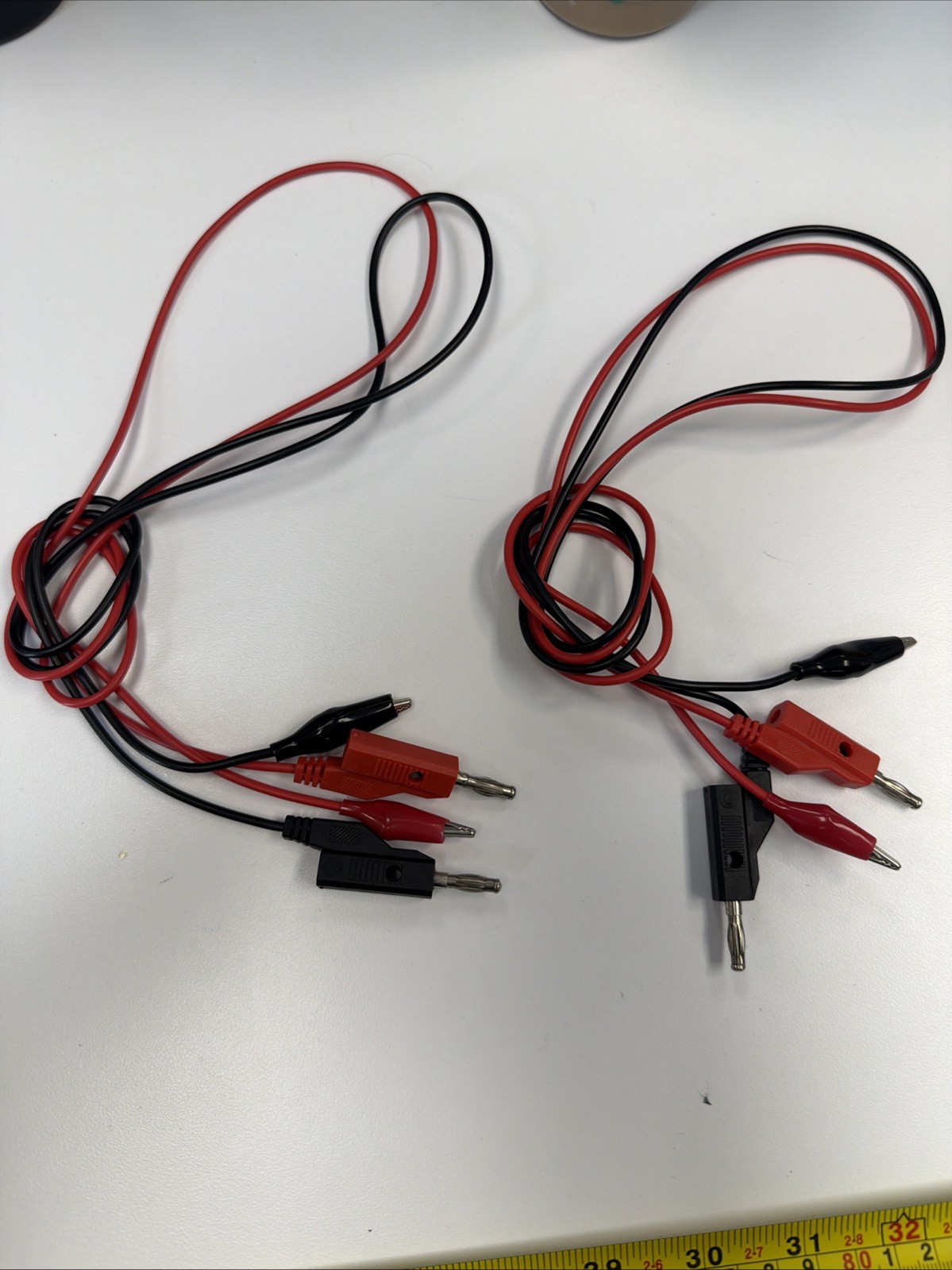 2 x 3FT Alligator Probe Test Lead Clip to Banana Plug Probe Cable for Multimeter