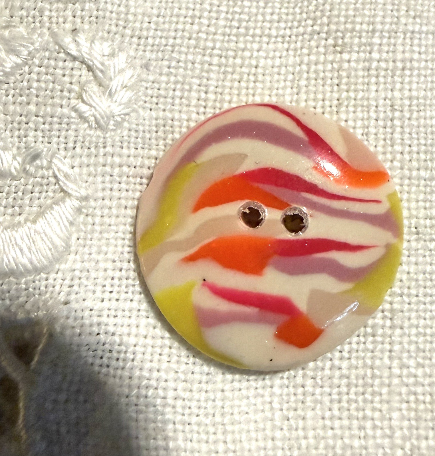Handmade Vintage Polymer Clay Buttons Set of 14. Each button is unique