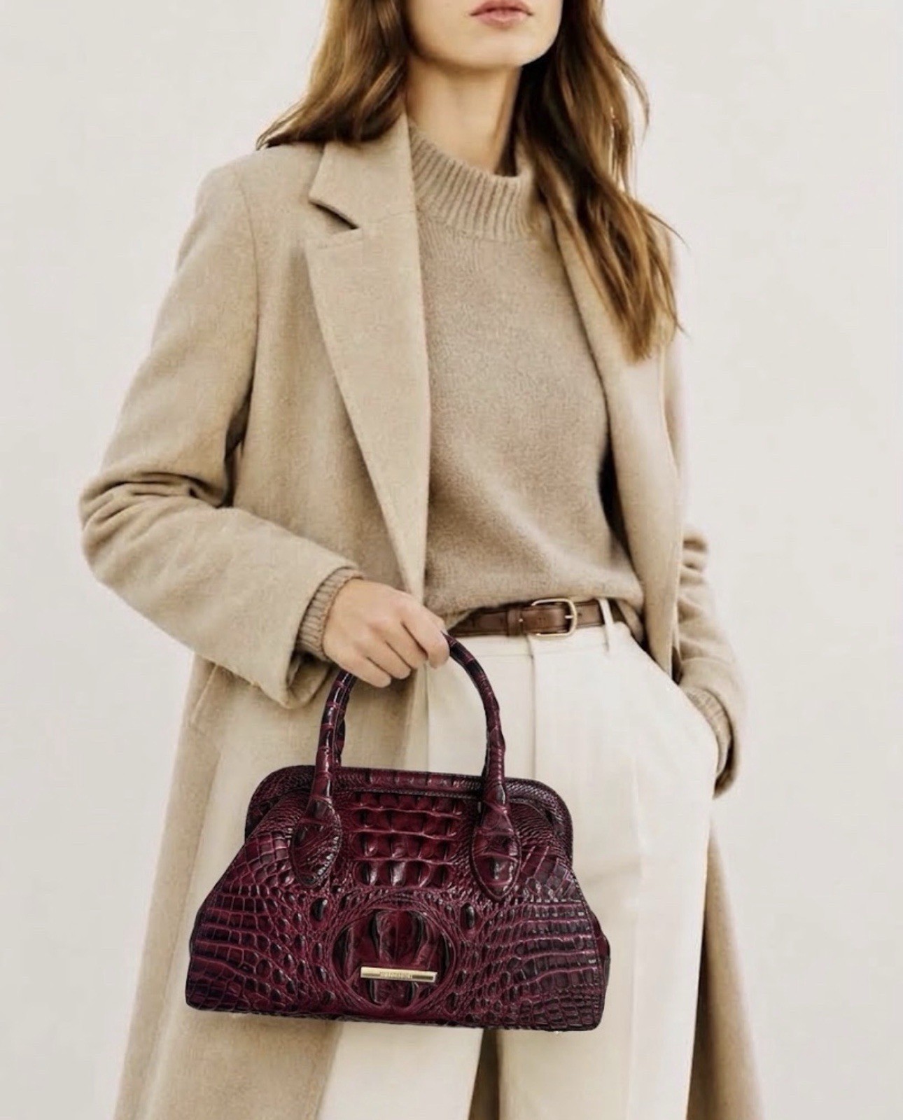Brahmin Mika Satchel Cherry Lacquer Melbourne Leather Brahmin Mika Satchel Cherry Lacquer Melbourne Leather