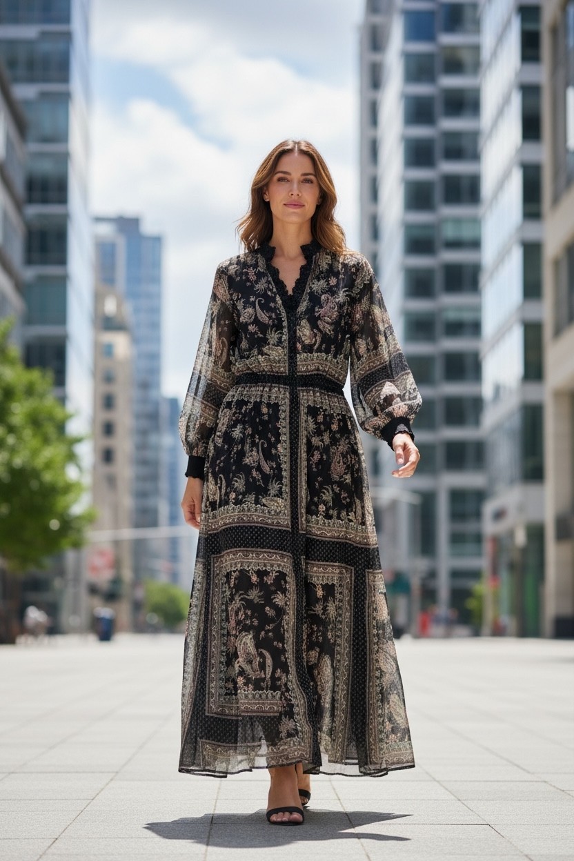 Mango MNG Chiffon Floral Print Maxi Dress SIZES S,M,L Mango MNG Chiffon Floral Print Maxi Dress SIZES S,M,L