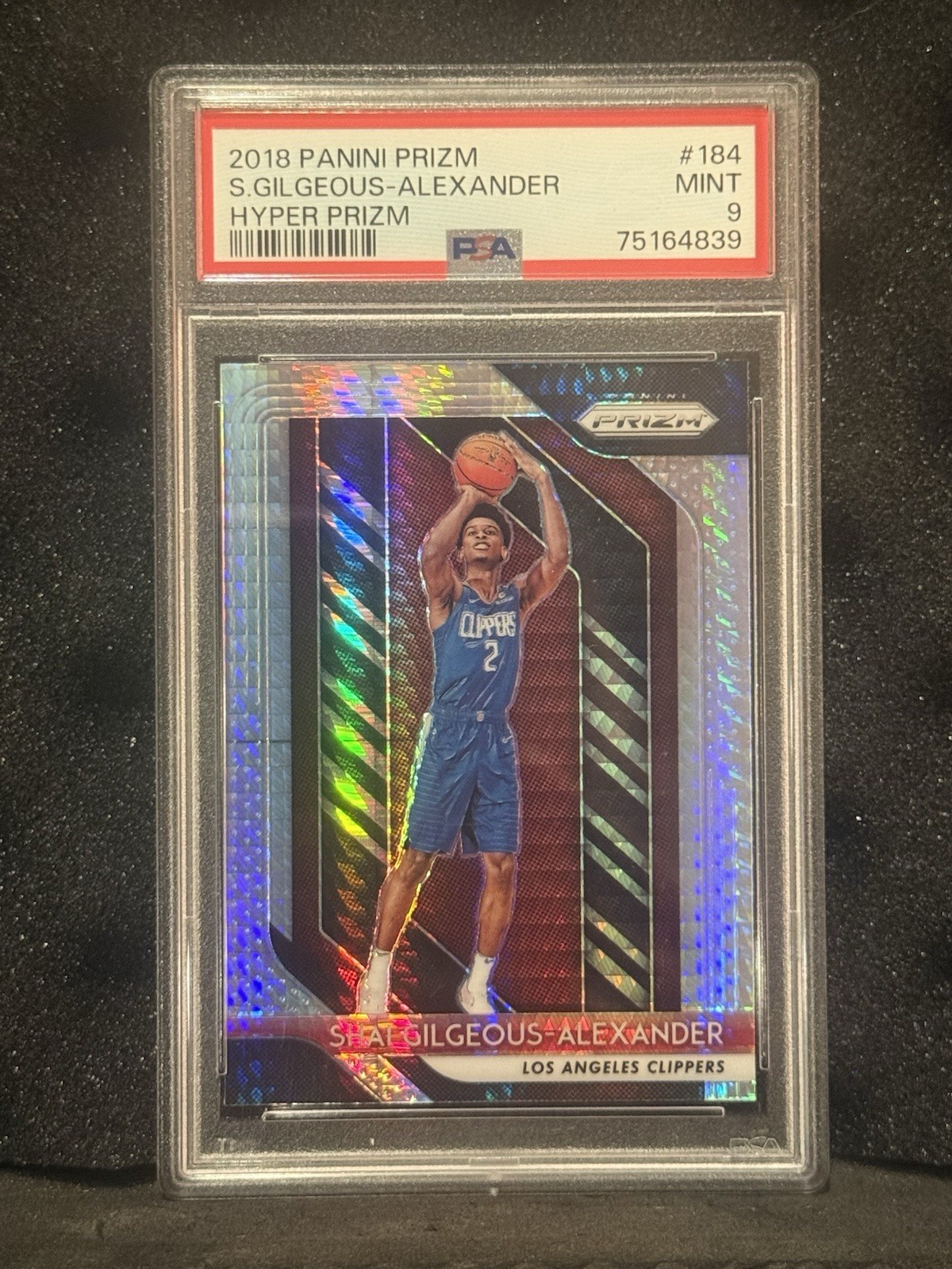 2018-19 Panini Prizm Shai Gilgeous-Alexander #184 Hyper Prizm (RC) PSA 9 Mint RC