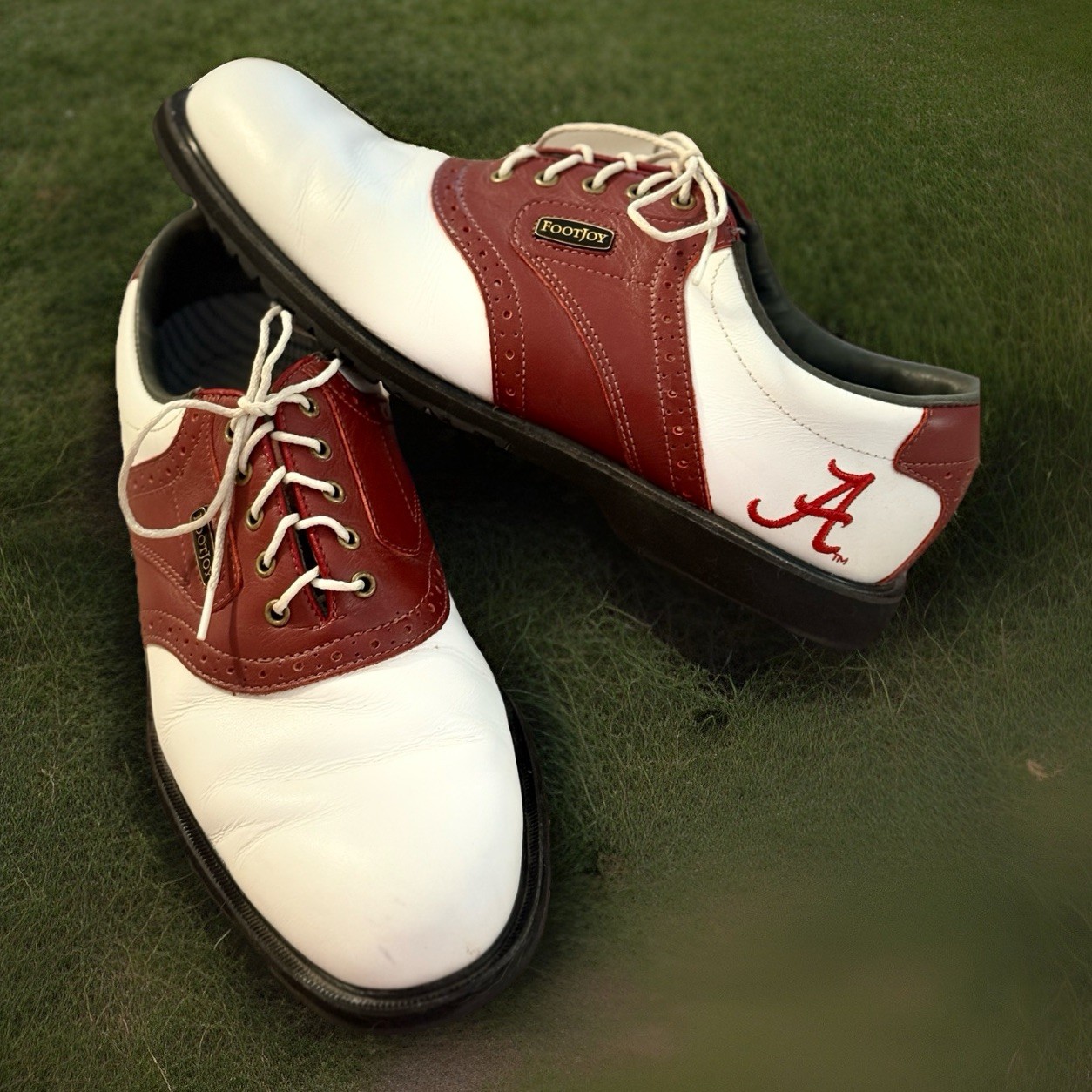 Footjoy Golf shoes Mens 8 MJ MyJoys University Of Alabama Saddle Leather EUC