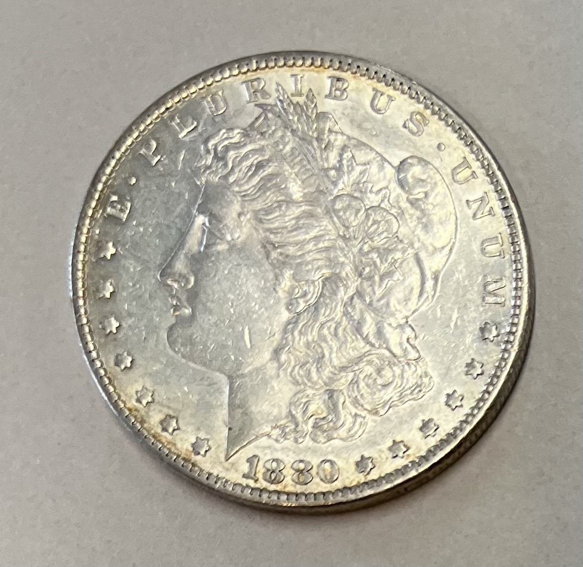 1880-O Micro-O Morgan Silver Dollar   BC42