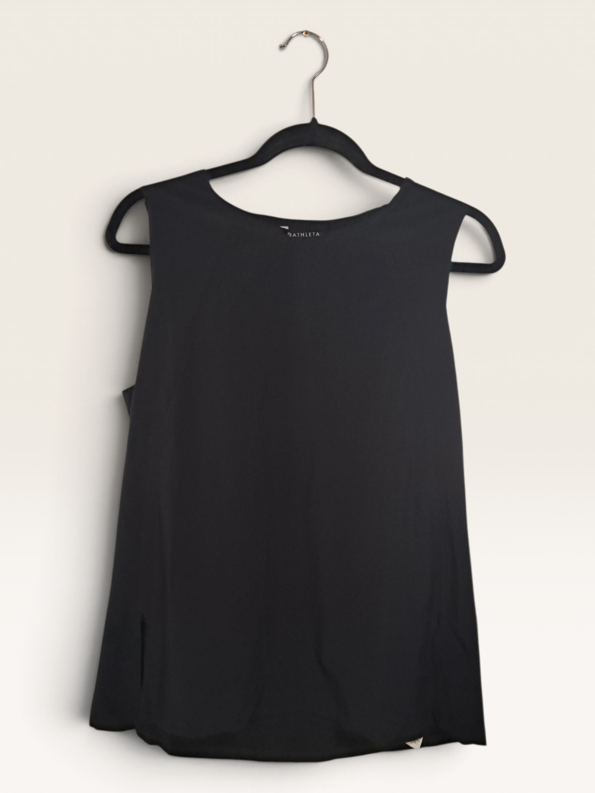 Athleta Zephyr Refined Tank Top Womens Petite M Black Stretch Side Vents Workout
